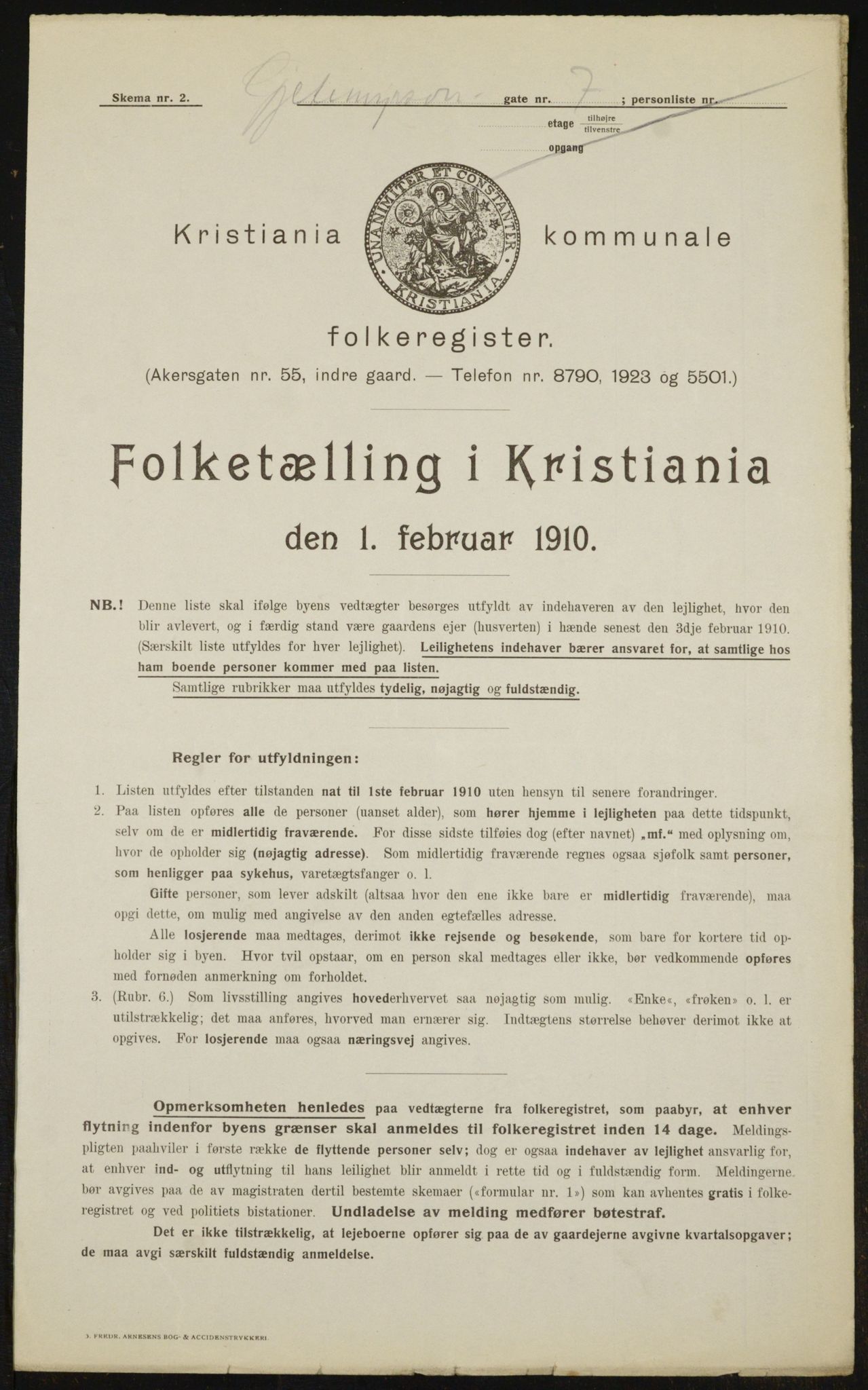 OBA, Municipal Census 1910 for Kristiania, 1910, p. 27327