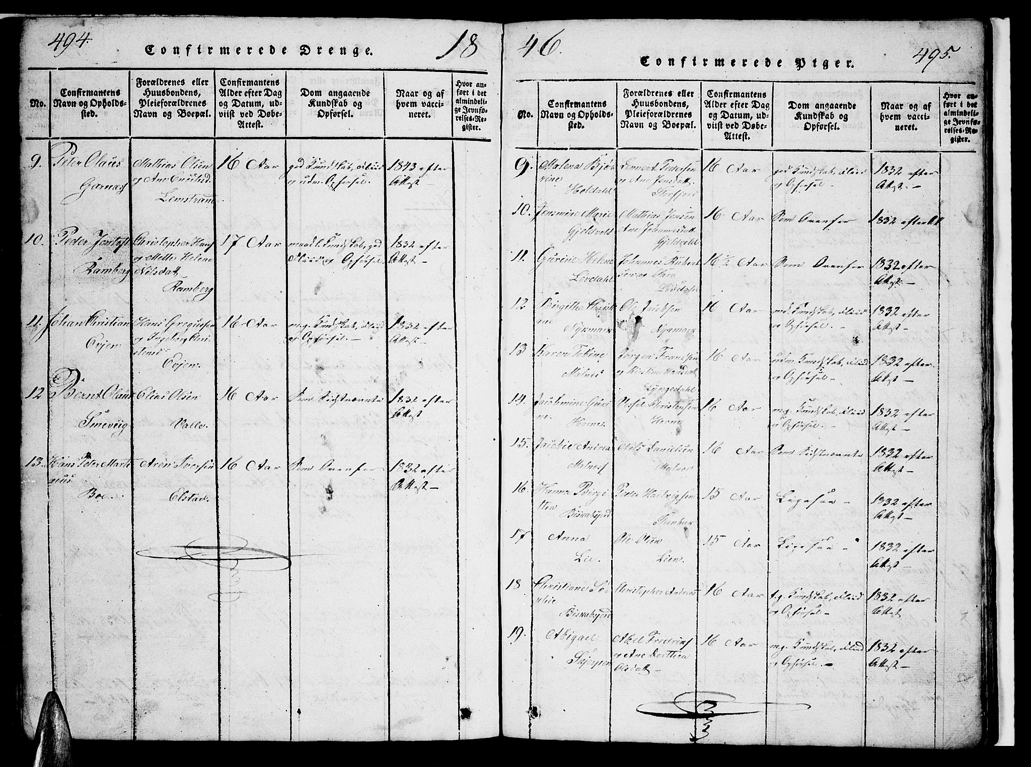 Ministerialprotokoller, klokkerbøker og fødselsregistre - Nordland, AV/SAT-A-1459/880/L1139: Parish register (copy) no. 880C01, 1836-1857, p. 494-495