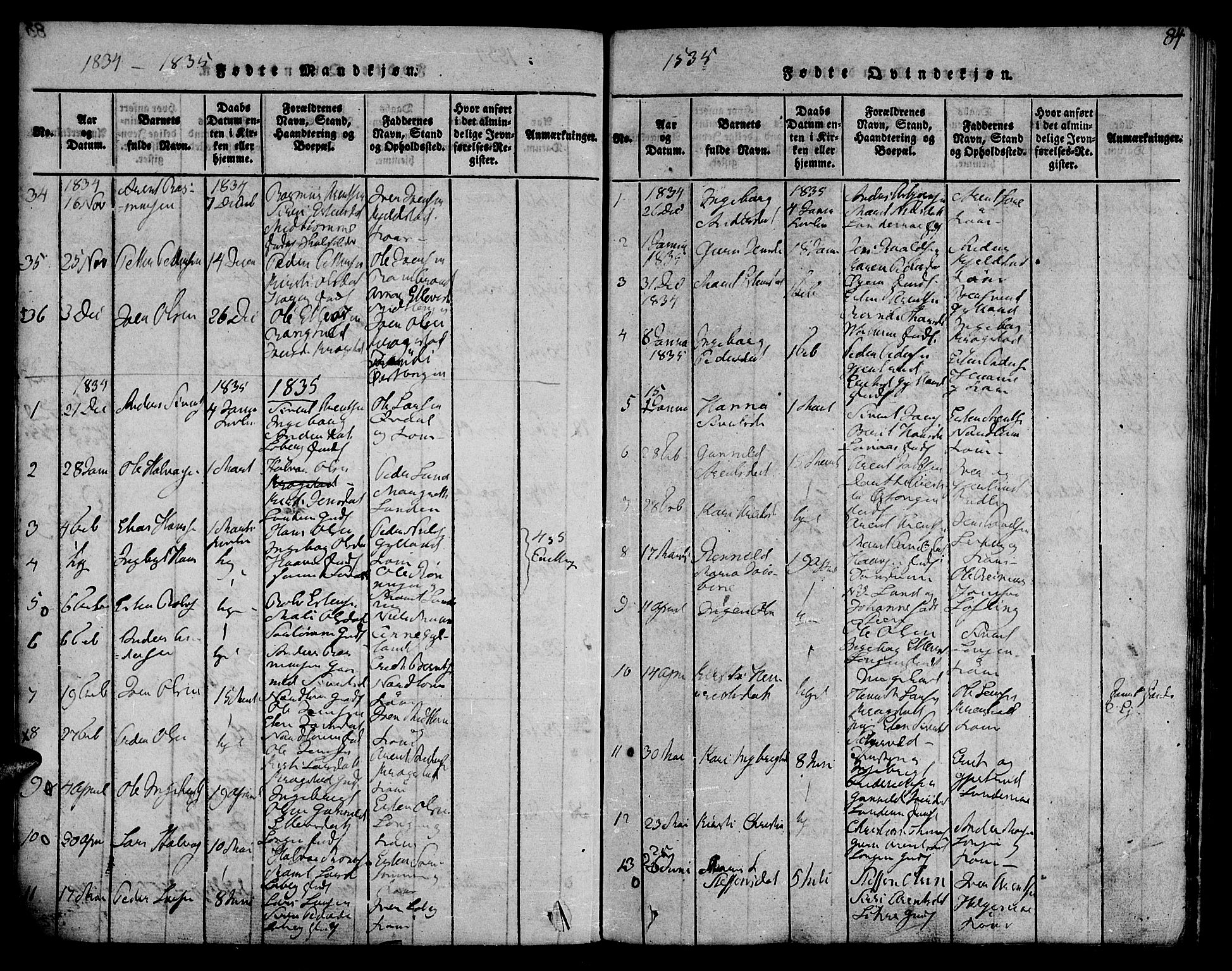 Ministerialprotokoller, klokkerbøker og fødselsregistre - Sør-Trøndelag, SAT/A-1456/692/L1102: Parish register (official) no. 692A02, 1816-1842, p. 84