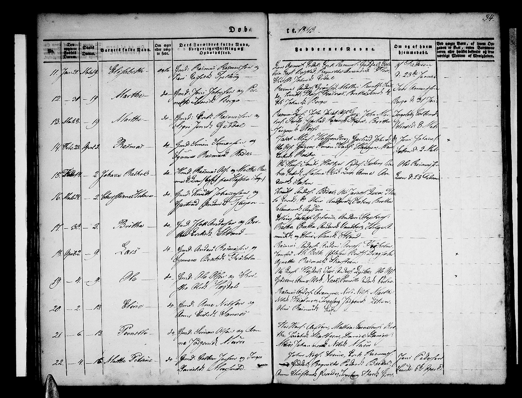 Stryn Sokneprestembete, AV/SAB-A-82501: Parish register (official) no. A 1, 1832-1845, p. 34