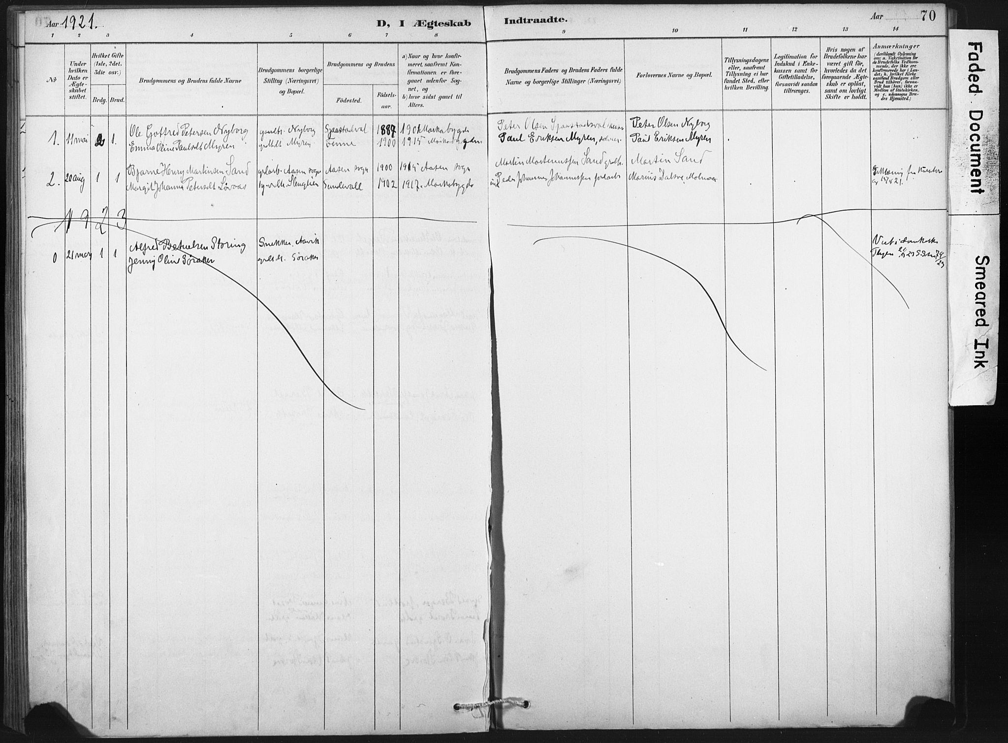 Ministerialprotokoller, klokkerbøker og fødselsregistre - Nord-Trøndelag, SAT/A-1458/718/L0175: Parish register (official) no. 718A01, 1890-1923, p. 70