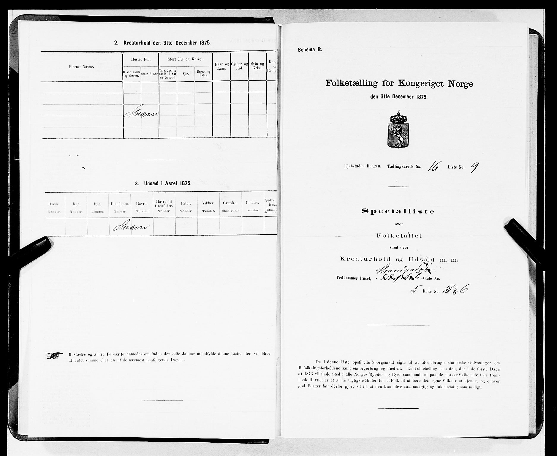 SAB, 1875 census for 1301 Bergen, 1875, p. 815