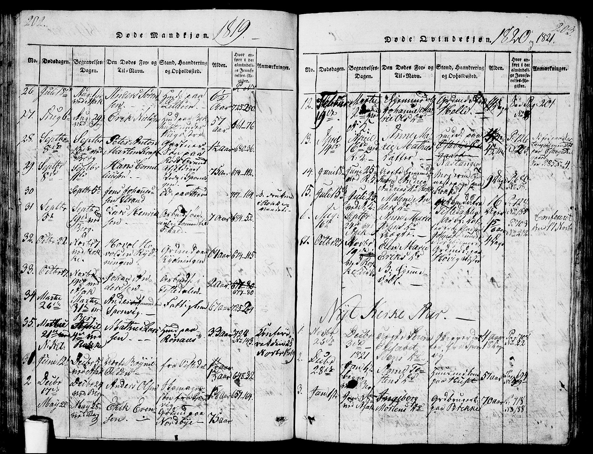 Berg prestekontor Kirkebøker, SAO/A-10902/G/Ga/L0001: Parish register (copy) no. I 1, 1815-1832, p. 202-203