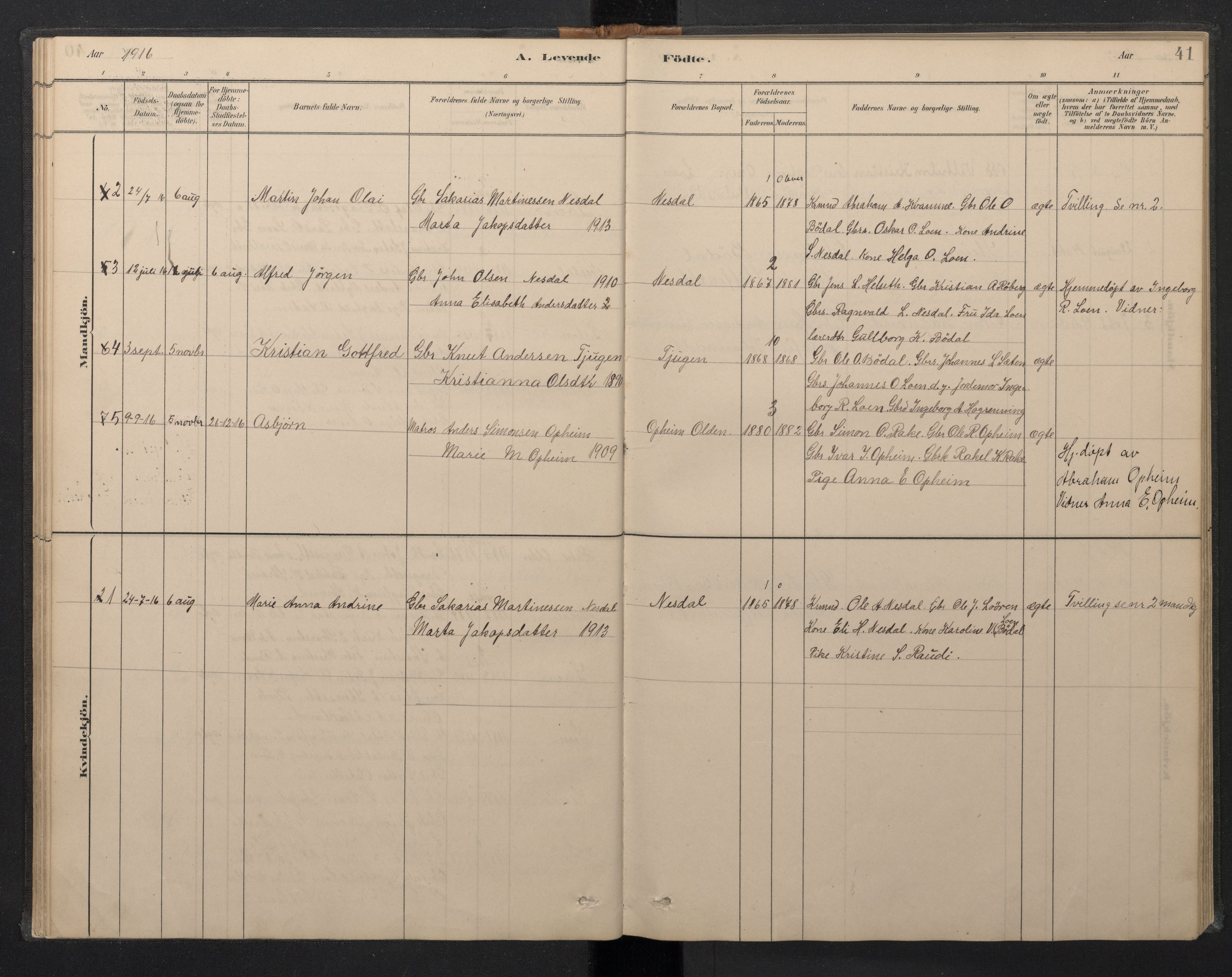 Stryn Sokneprestembete, AV/SAB-A-82501: Parish register (copy) no. B 3, 1881-1918, p. 40b-41a