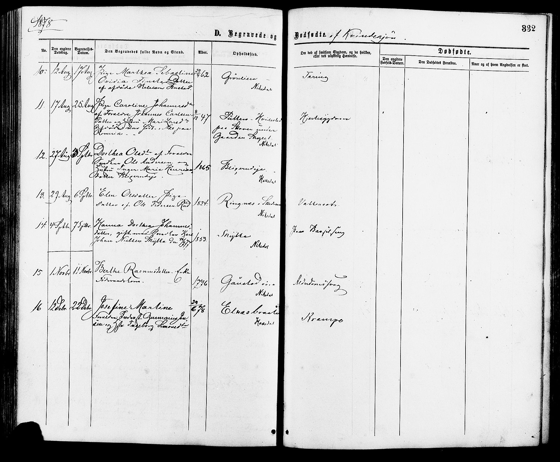 Nittedal prestekontor Kirkebøker, AV/SAO-A-10365a/F/Fa/L0006: Parish register (official) no. I 6, 1863-1878, p. 332