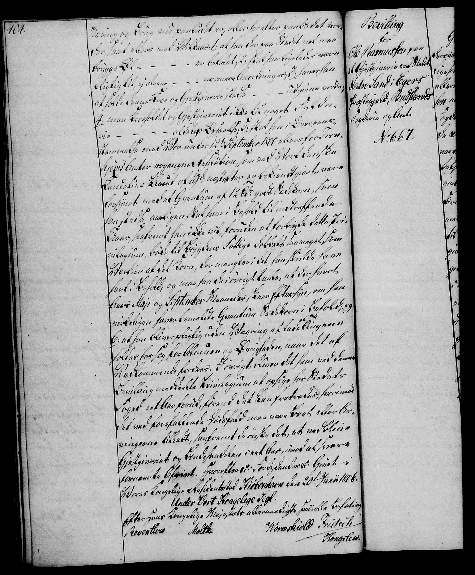 Rentekammeret, Kammerkanselliet, AV/RA-EA-3111/G/Gg/Gga/L0018: Norsk ekspedisjonsprotokoll med register (merket RK 53.18), 1804-1806, p. 404