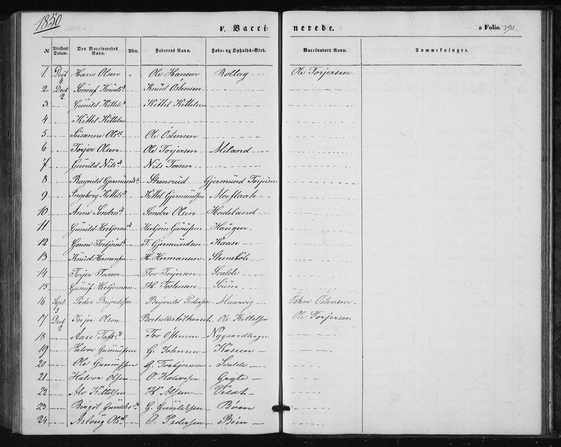 Tinn kirkebøker, SAKO/A-308/F/Fa/L0005: Parish register (official) no. I 5, 1844-1856, p. 390
