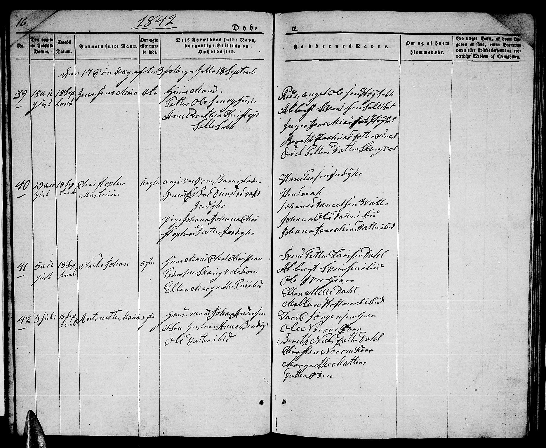 Ministerialprotokoller, klokkerbøker og fødselsregistre - Nordland, AV/SAT-A-1459/805/L0106: Parish register (copy) no. 805C02, 1841-1861, p. 16