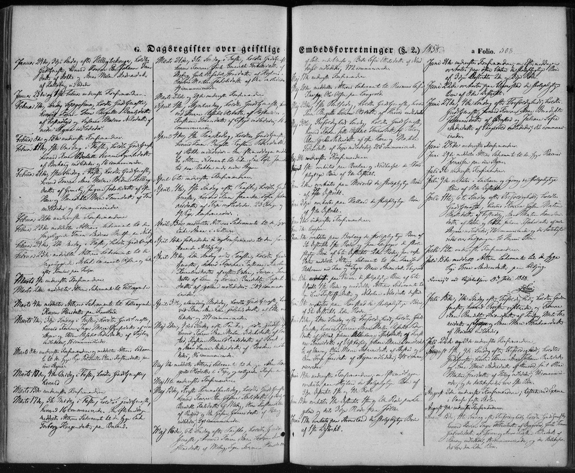 Lista sokneprestkontor, SAK/1111-0027/F/Fa/L0010: Parish register (official) no. A 10, 1846-1861, p. 508