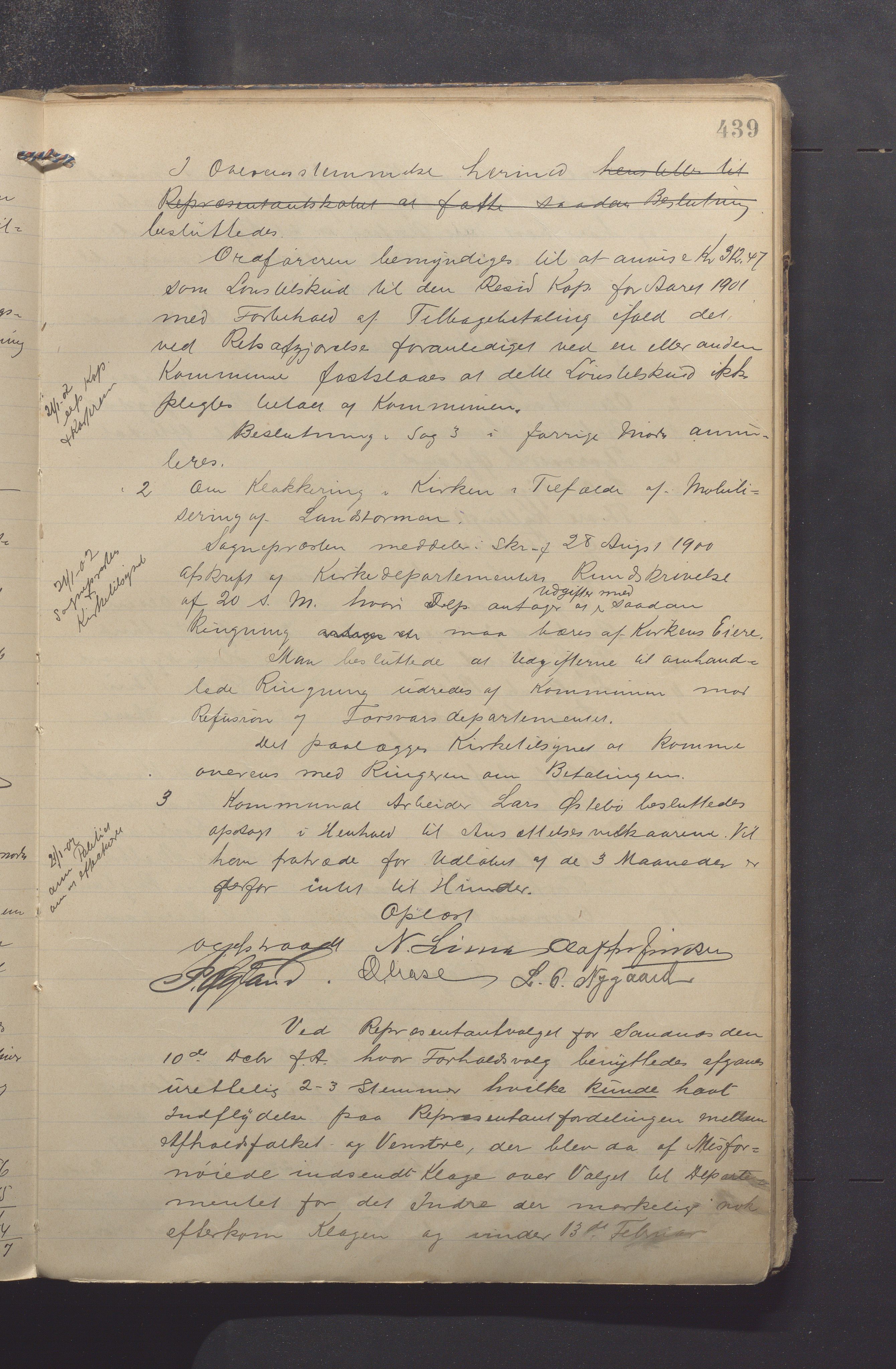 Sandnes kommune - Formannskapet og Bystyret, IKAR/K-100188/Aa/L0005: Møtebok, 1896-1902, p. 439