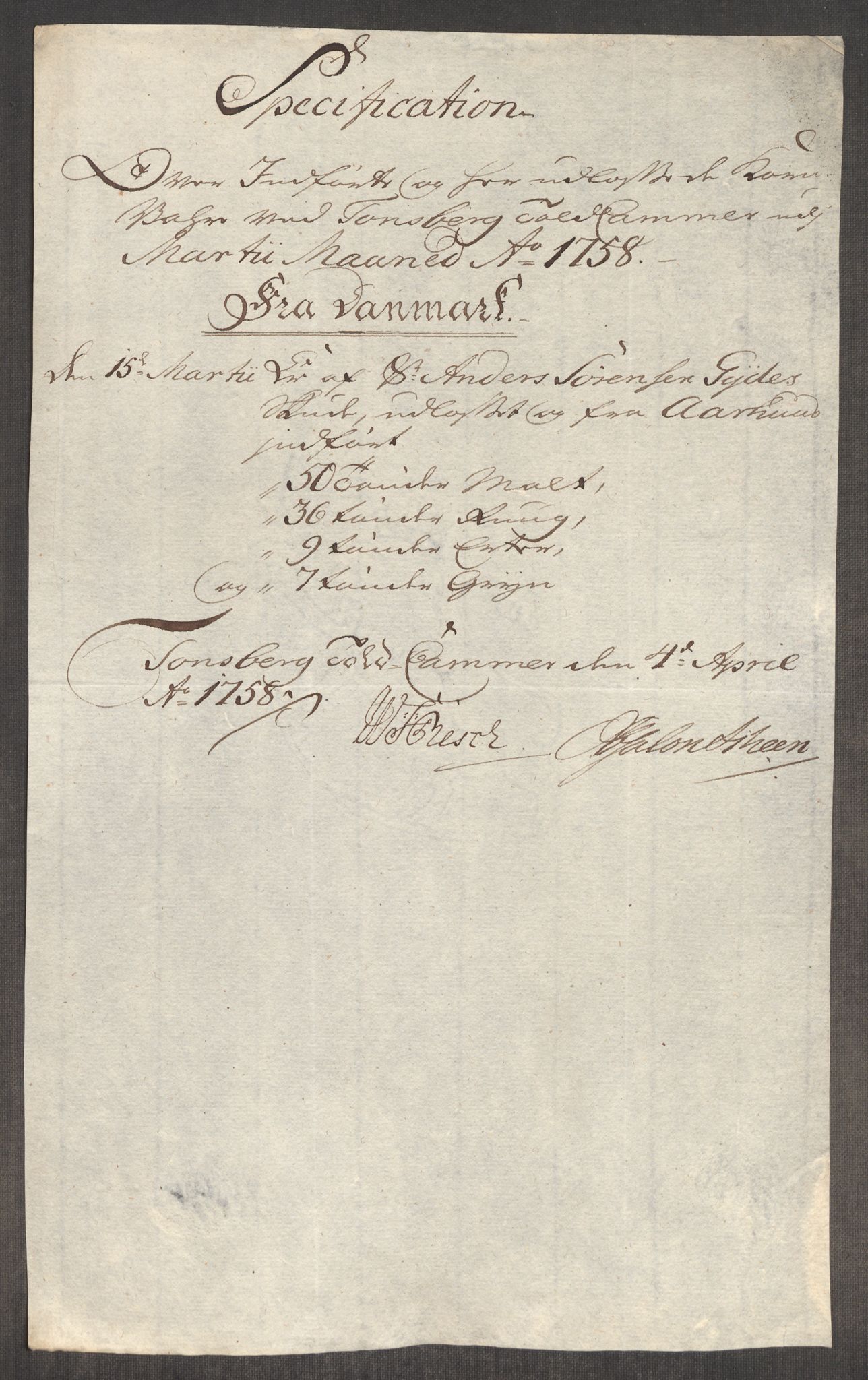 Rentekammeret inntil 1814, Realistisk ordnet avdeling, RA/EA-4070/Oe/L0006: [Ø1]: Priskuranter, 1758-1760, p. 167