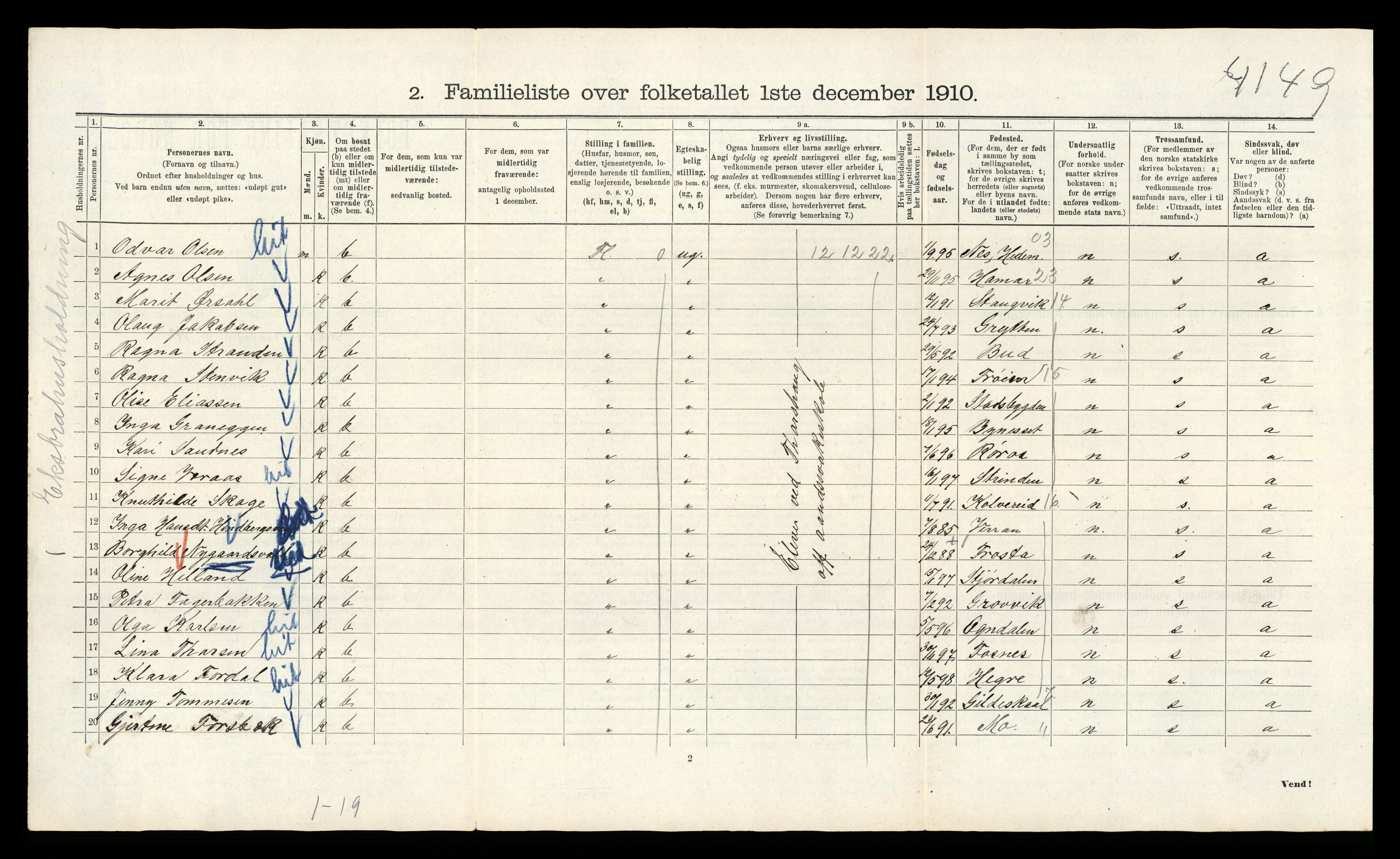 RA, 1910 census for Kristiania, 1910, p. 110252