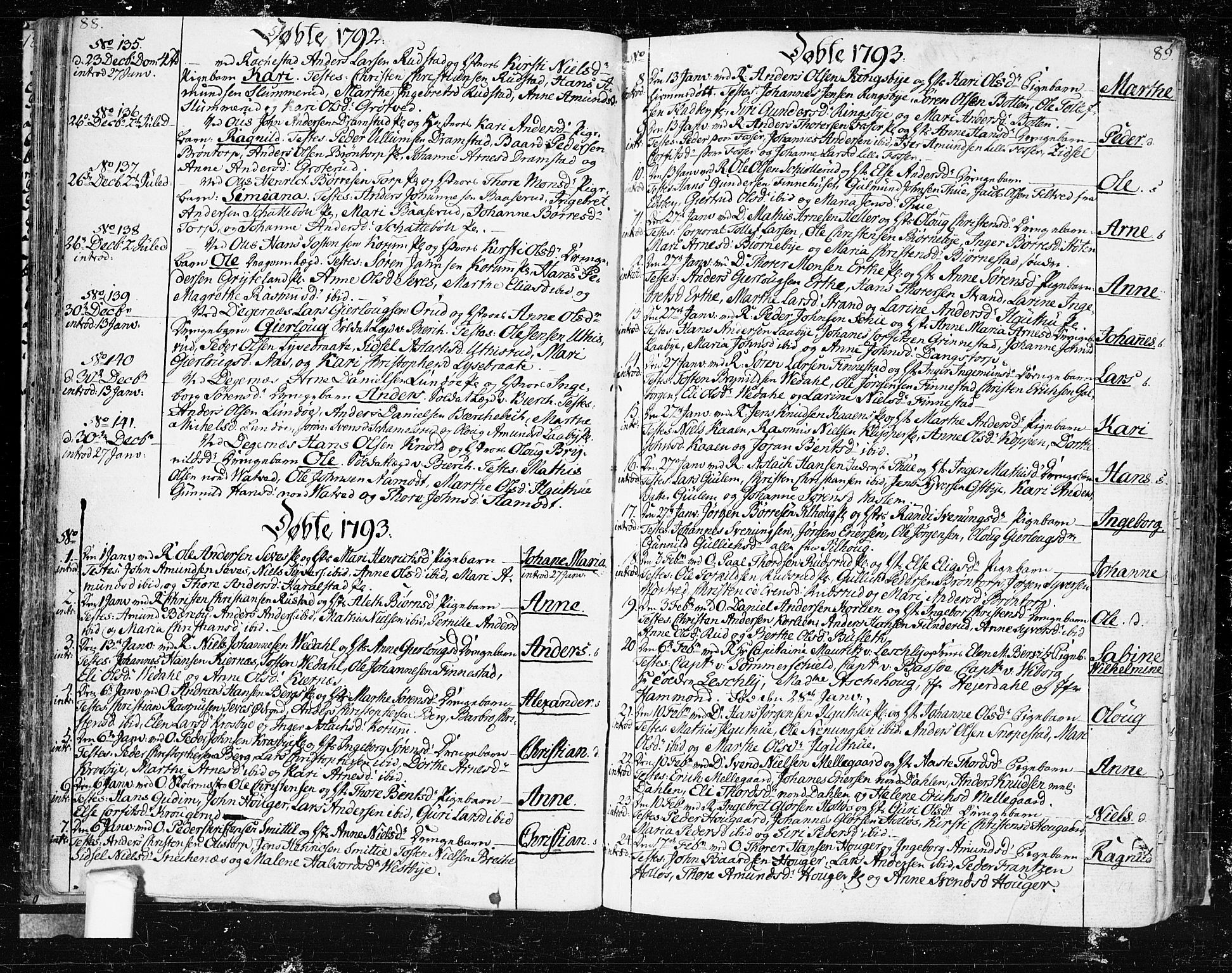 Rakkestad prestekontor Kirkebøker, SAO/A-2008/F/Fa/L0005: Parish register (official) no. I 5, 1784-1814, p. 88-89