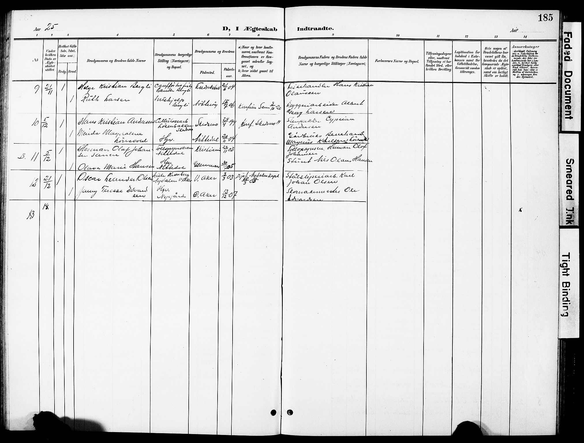 Nittedal prestekontor Kirkebøker, SAO/A-10365a/G/Ga/L0003: Parish register (copy) no. I 3, 1902-1929, p. 185