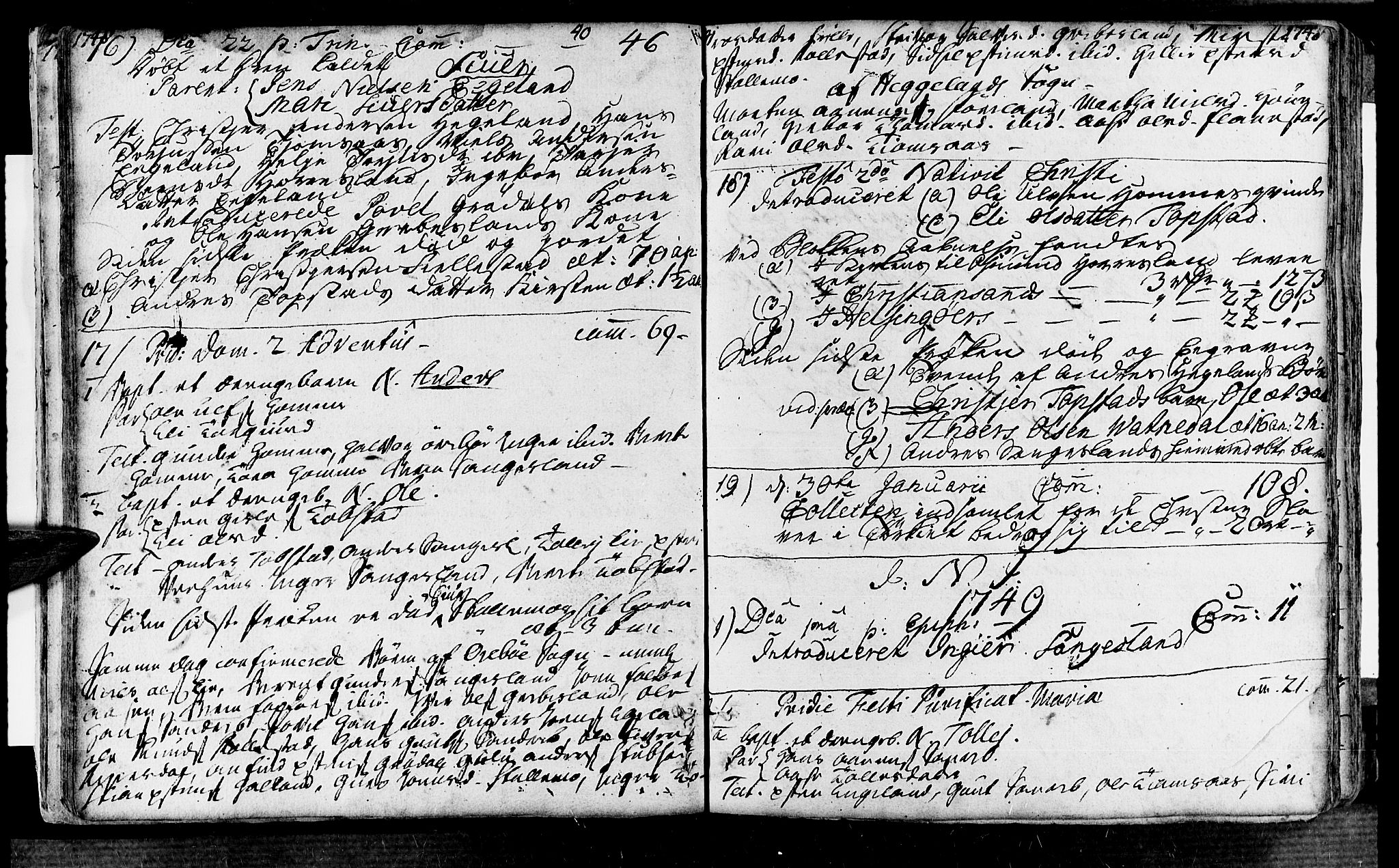 Vennesla sokneprestkontor, AV/SAK-1111-0045/Fa/Fac/L0001: Parish register (official) no. A 1, 1743-1784, p. 40-41