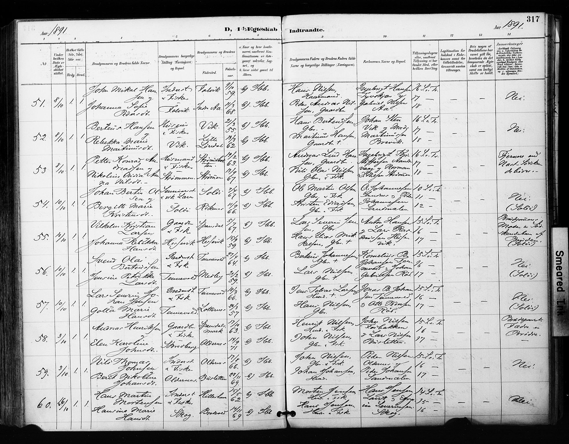Ibestad sokneprestembete, SATØ/S-0077/H/Ha/Haa/L0012kirke: Parish register (official) no. 12, 1890-1900, p. 317