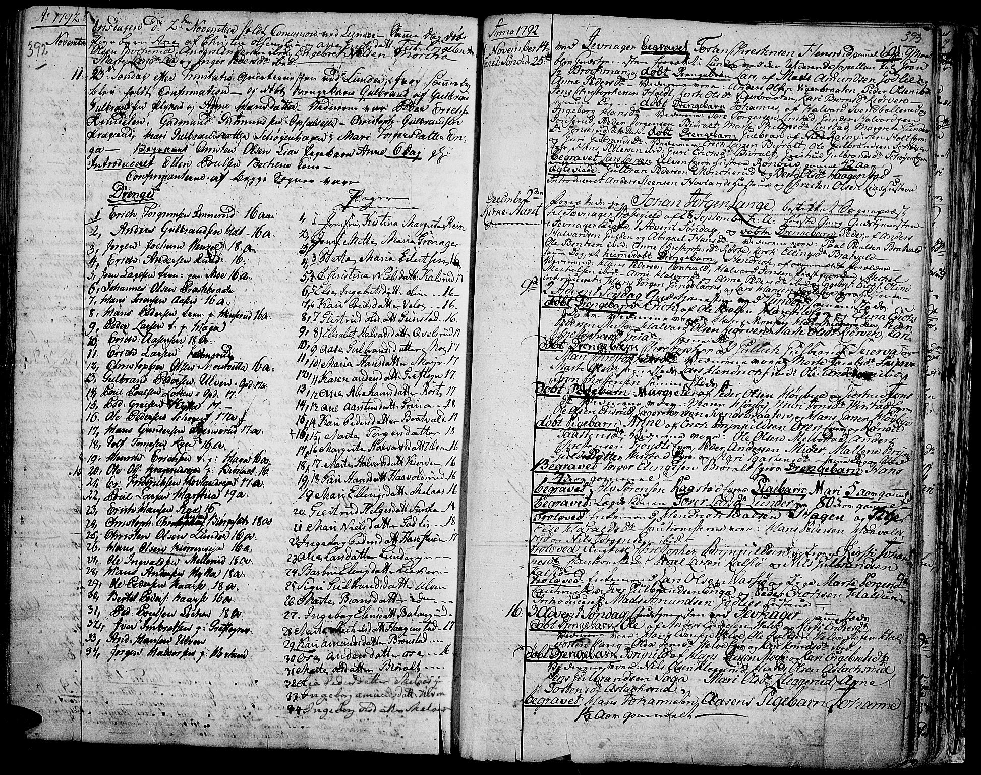 Jevnaker prestekontor, SAH/PREST-116/H/Ha/Haa/L0003: Parish register (official) no. 3, 1752-1799, p. 392-393