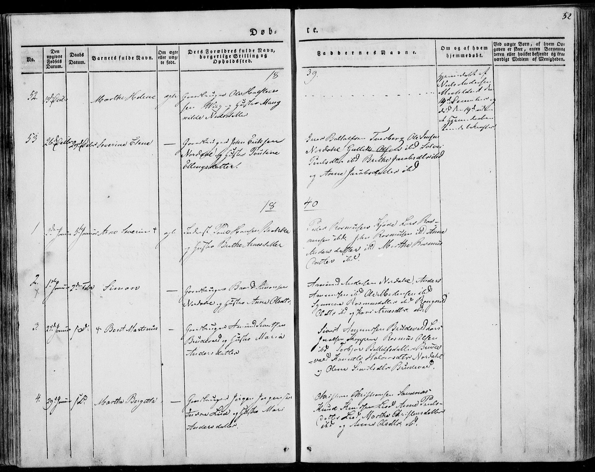 Ministerialprotokoller, klokkerbøker og fødselsregistre - Møre og Romsdal, AV/SAT-A-1454/501/L0005: Parish register (official) no. 501A05, 1831-1844, p. 52