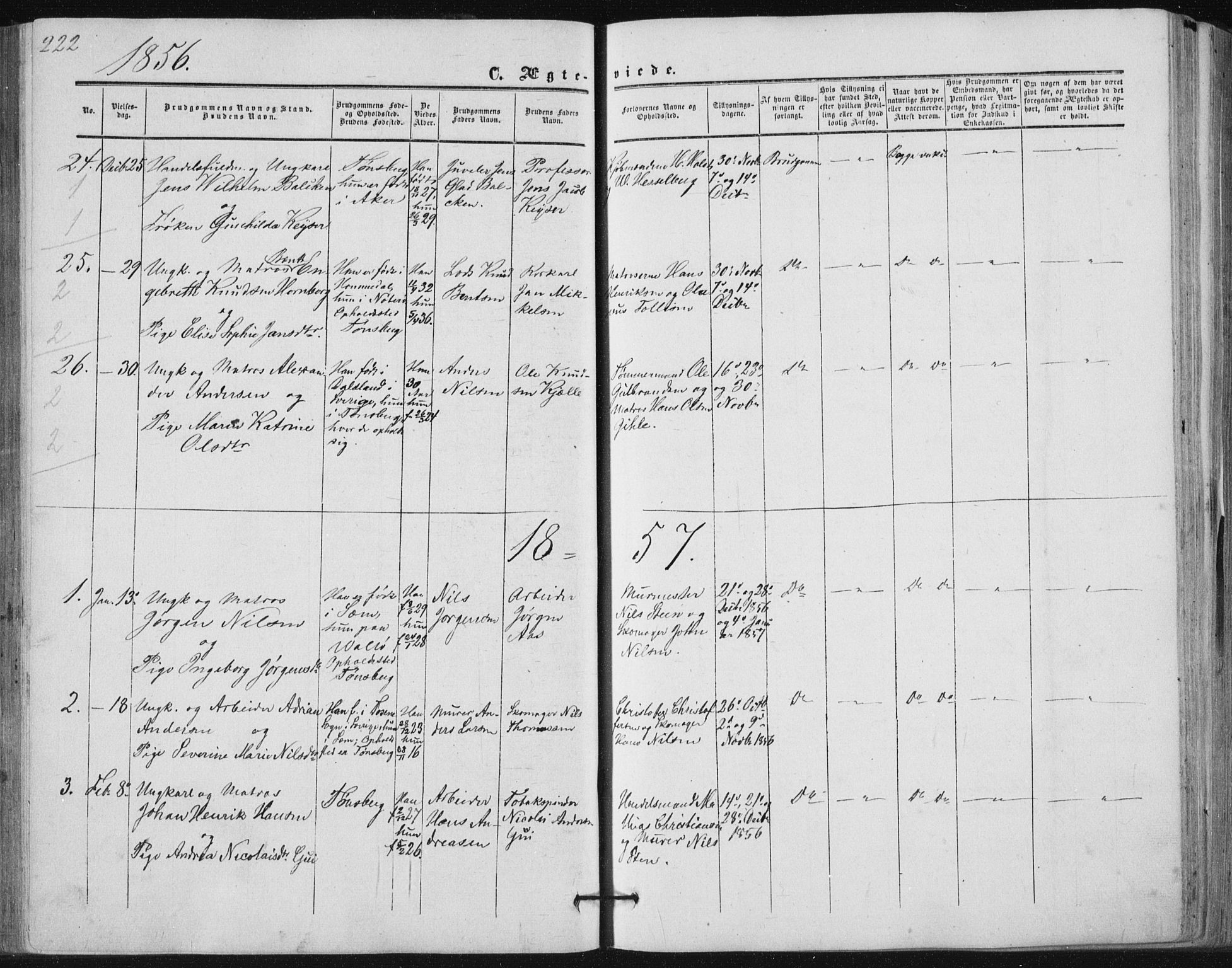 Tønsberg kirkebøker, SAKO/A-330/F/Fa/L0008: Parish register (official) no. I 8, 1855-1864, p. 222