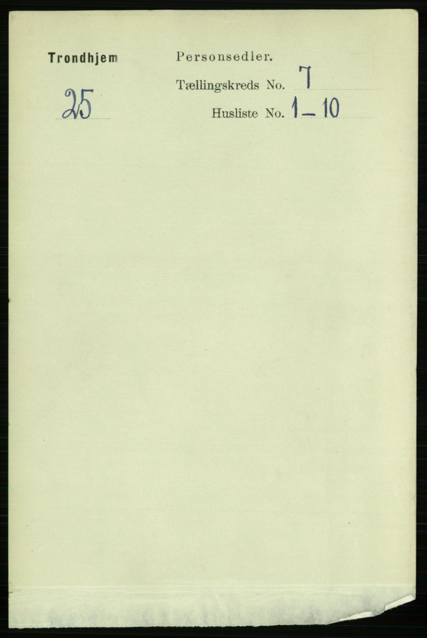 RA, 1891 census for 1601 Trondheim, 1891, p. 5996