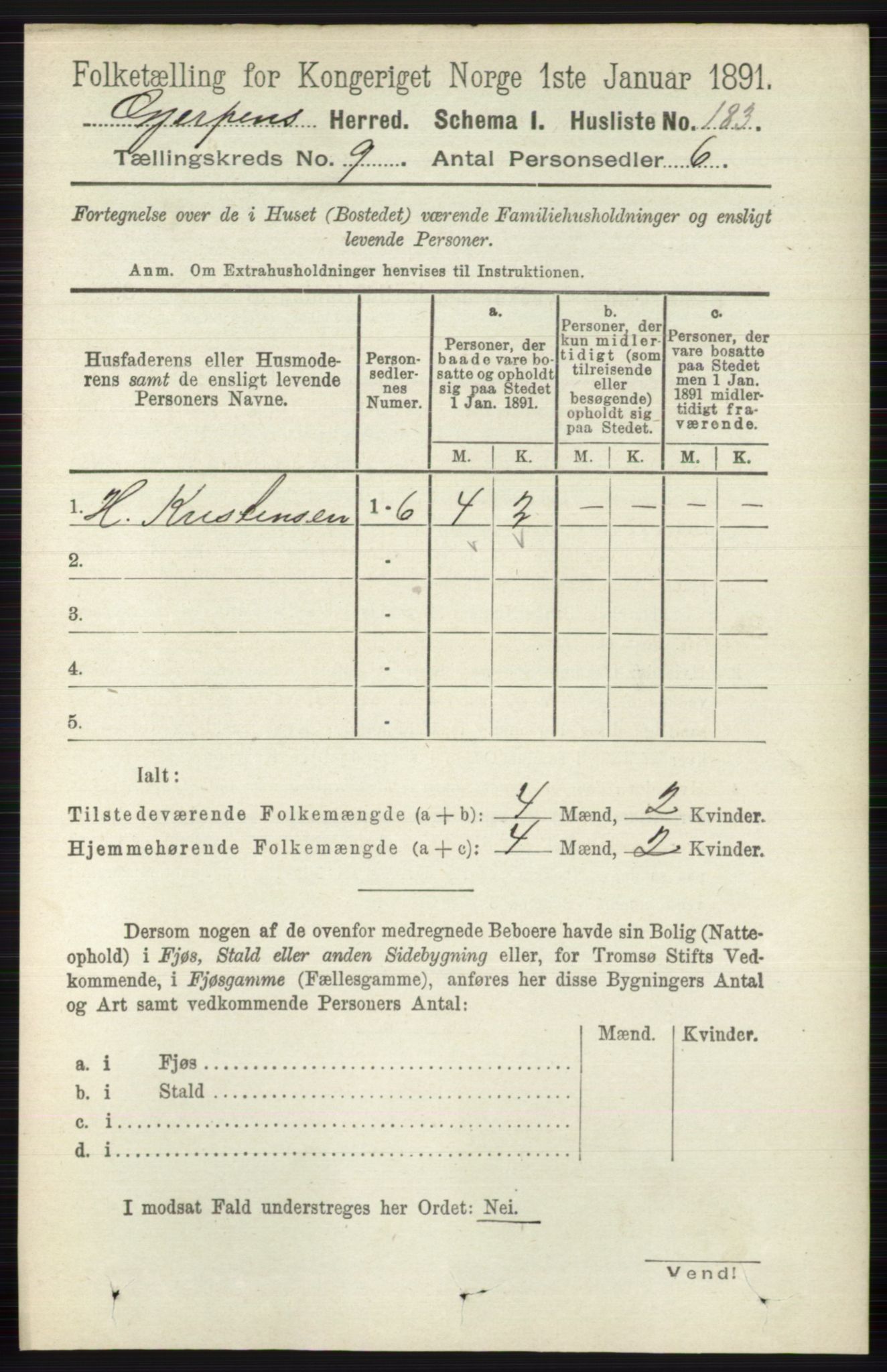 RA, 1891 census for 0812 Gjerpen, 1891, p. 4966