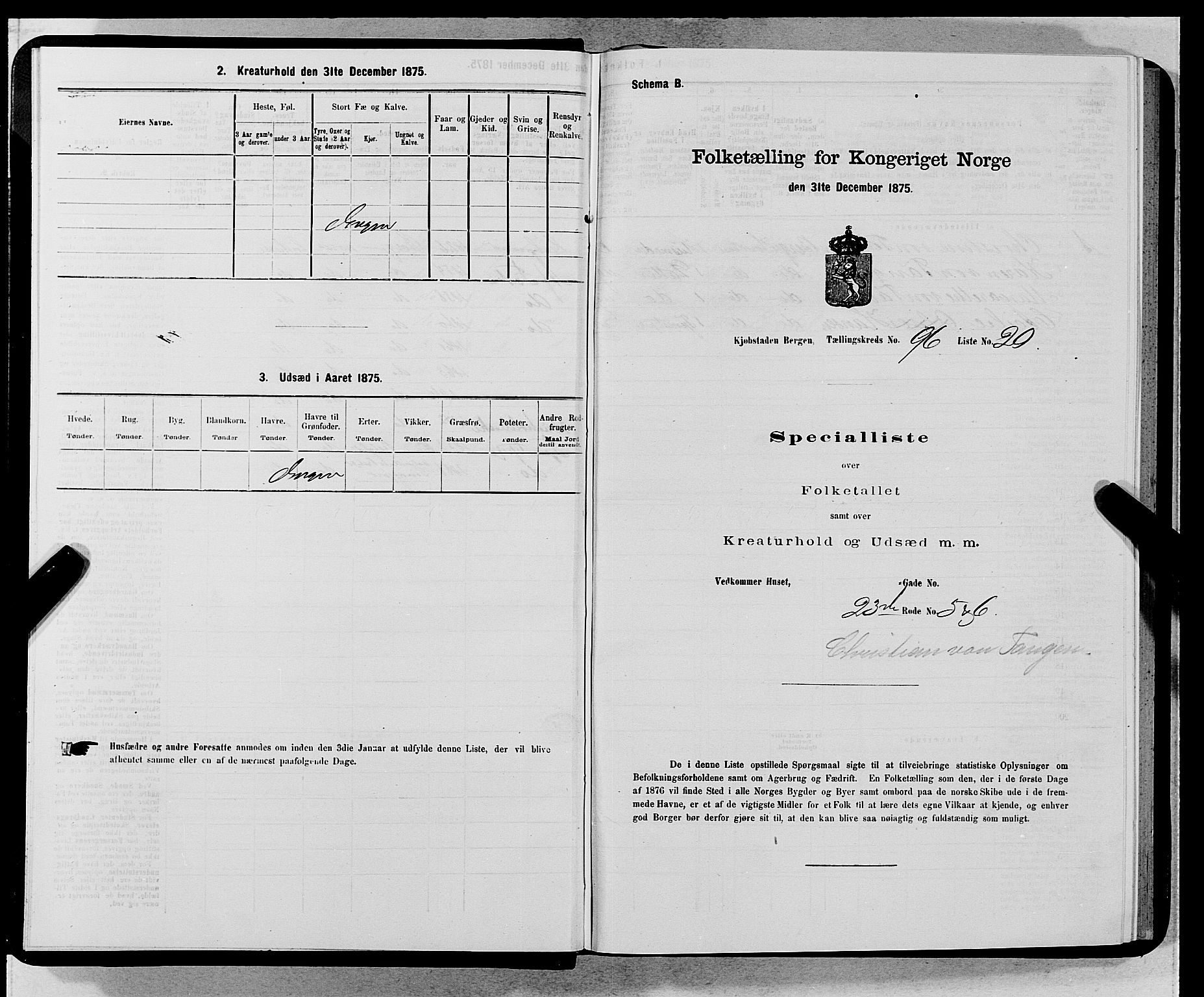 SAB, 1875 census for 1301 Bergen, 1875, p. 5207