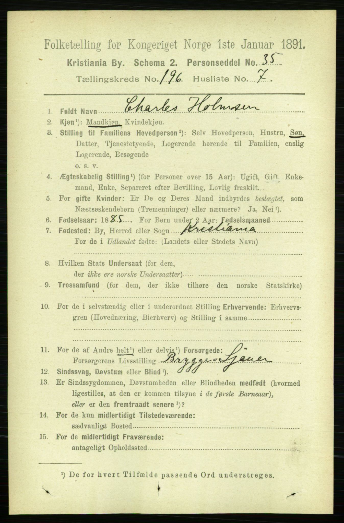 RA, 1891 census for 0301 Kristiania, 1891, p. 118491