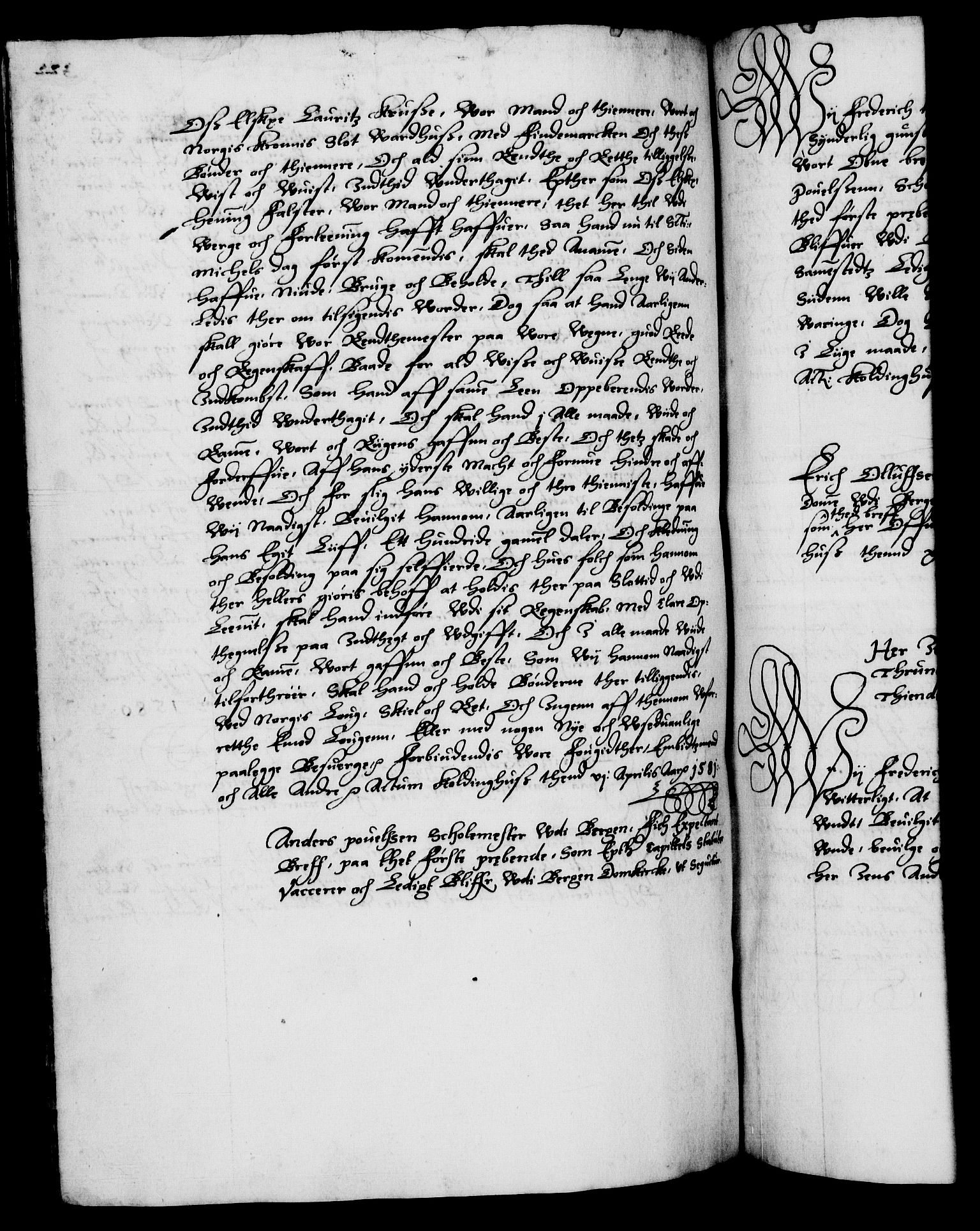 Danske Kanselli 1572-1799, RA/EA-3023/F/Fc/Fca/Fcaa/L0001: Norske registre (mikrofilm), 1572-1588, p. 322b