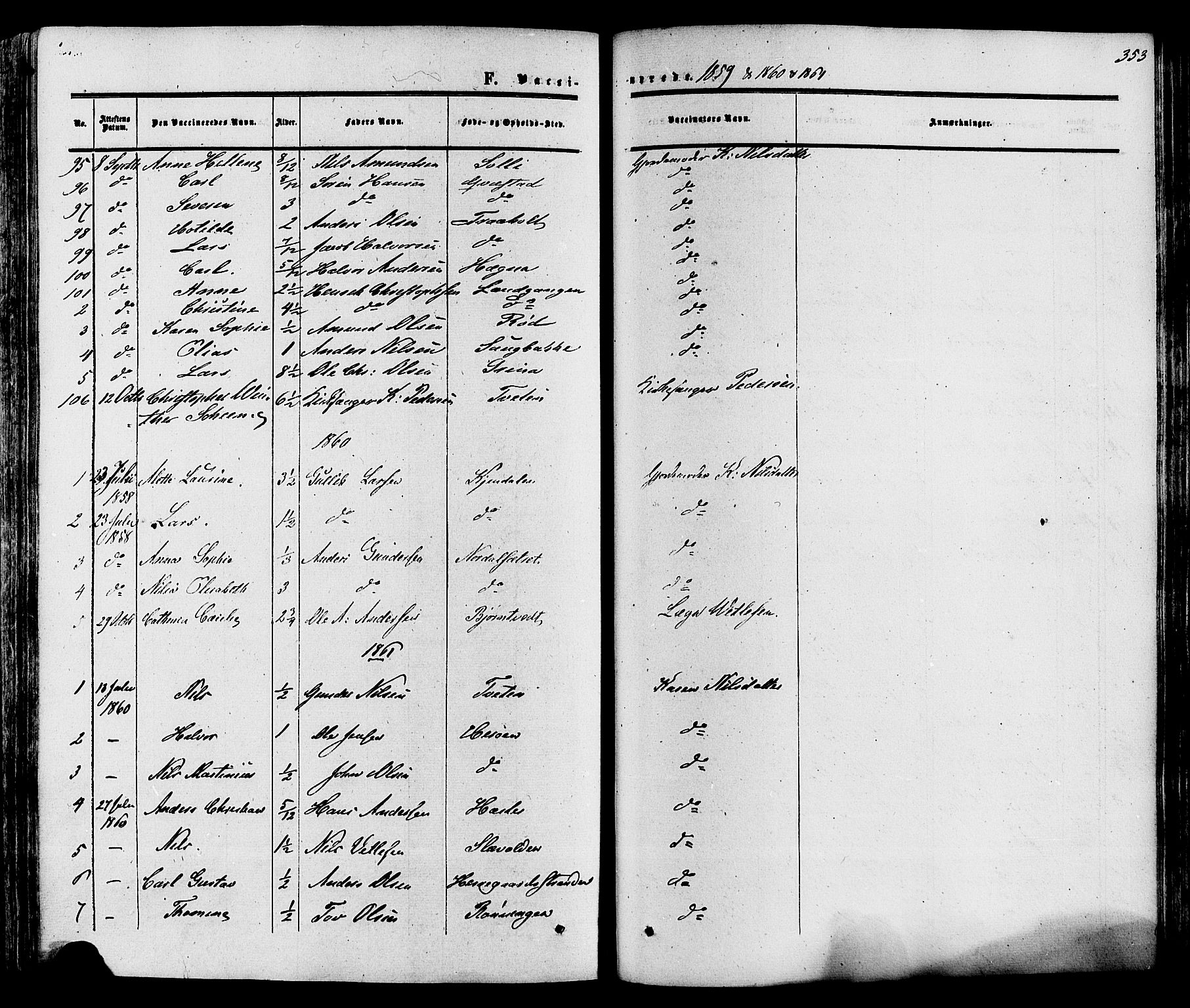 Eidanger kirkebøker, SAKO/A-261/F/Fa/L0010: Parish register (official) no. 10, 1859-1874, p. 353