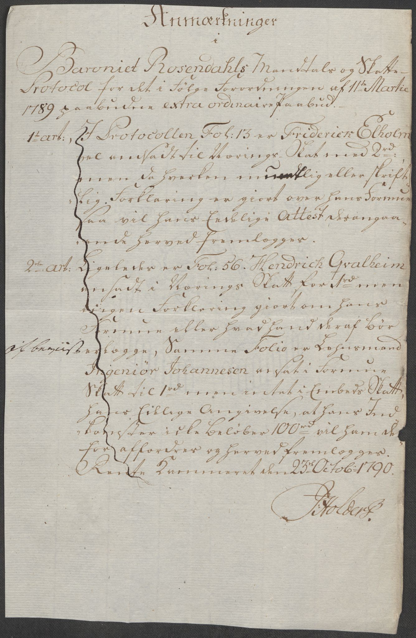 Rentekammeret inntil 1814, Reviderte regnskaper, Mindre regnskaper, RA/EA-4068/Rf/Rfe/L0039: Rosendal baroni, Ryfylke fogderi, 1789, p. 11