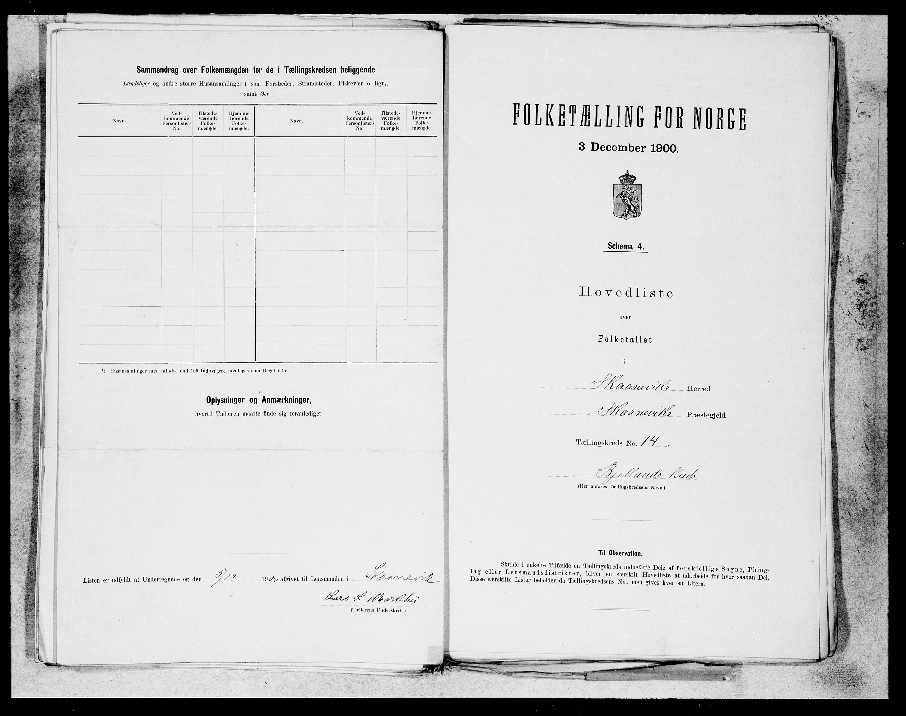 SAB, 1900 census for Skånevik, 1900, p. 27