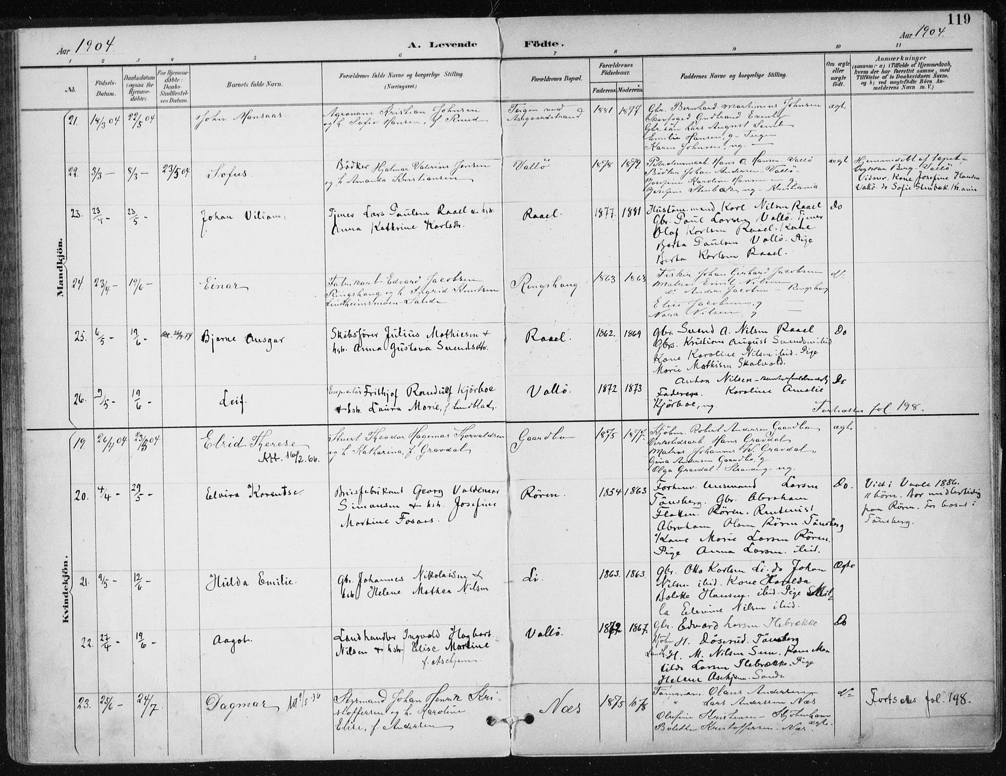 Sem kirkebøker, AV/SAKO-A-5/F/Fb/L0005: Parish register (official) no. II 5, 1892-1904, p. 119