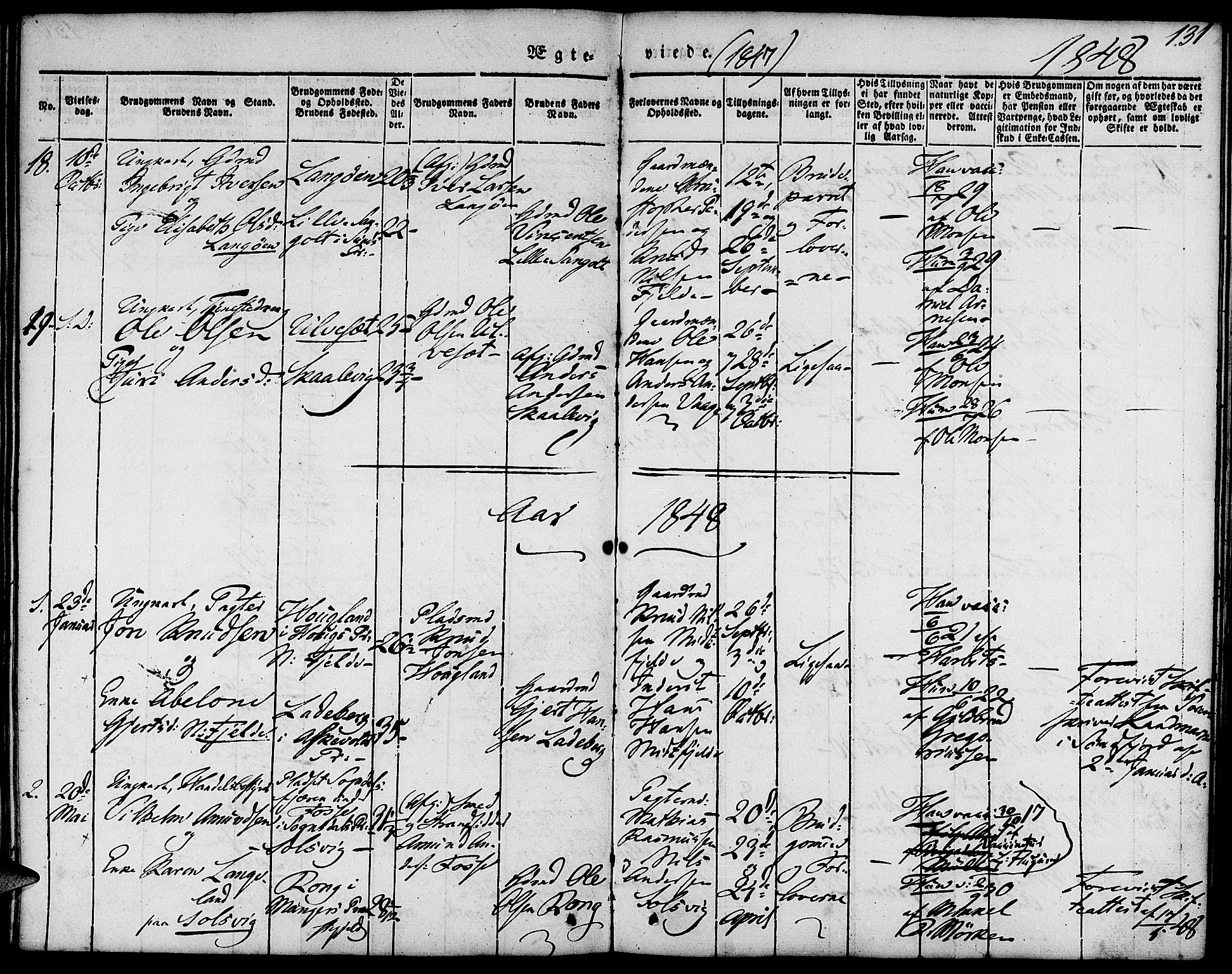 Fjell sokneprestembete, AV/SAB-A-75301/H/Haa: Parish register (official) no. A 1, 1835-1850, p. 131