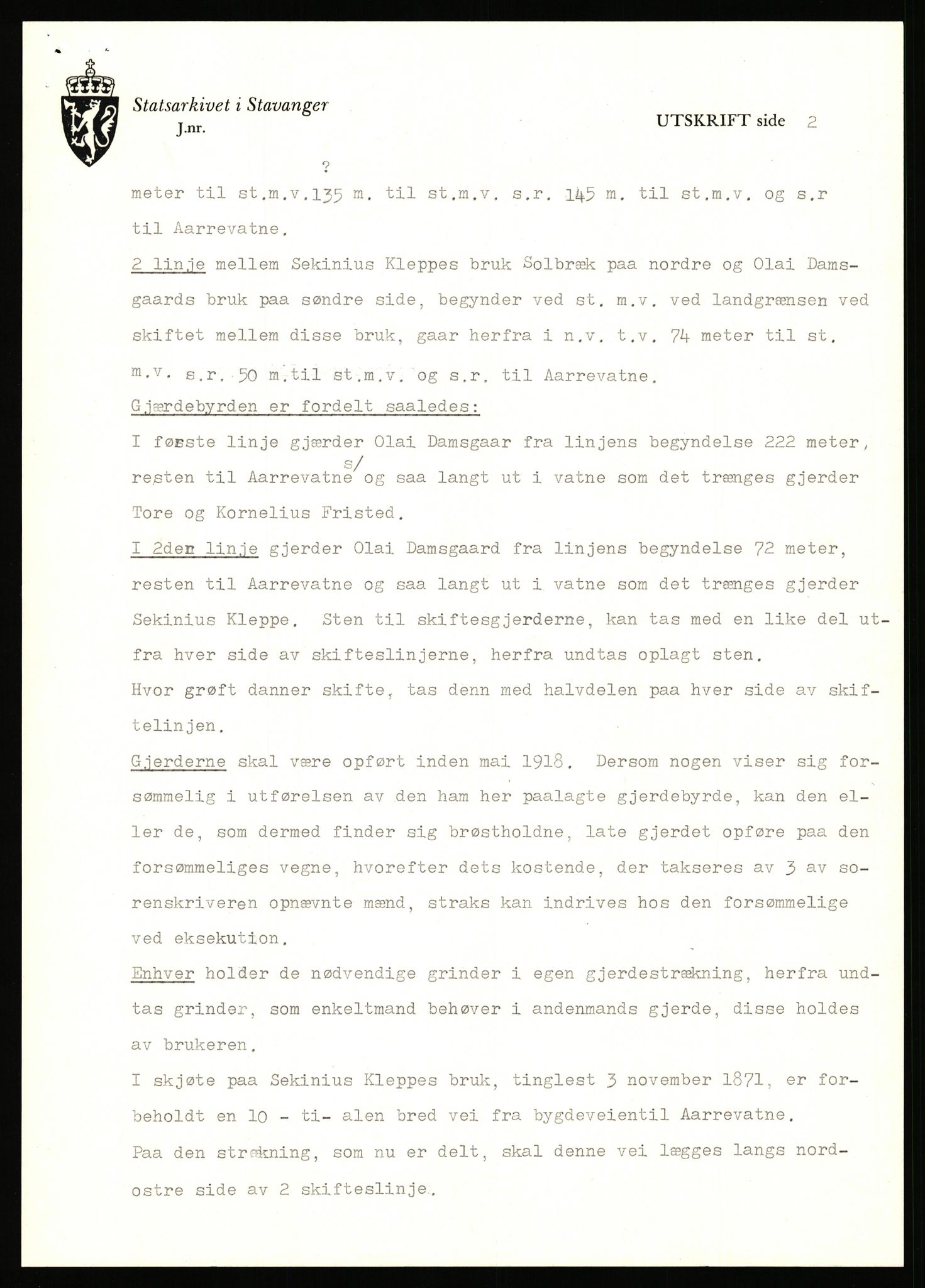 Statsarkivet i Stavanger, AV/SAST-A-101971/03/Y/Yj/L0022: Avskrifter sortert etter gårdsnavn: Foss - Frøiland i Hetland, 1750-1930, p. 527