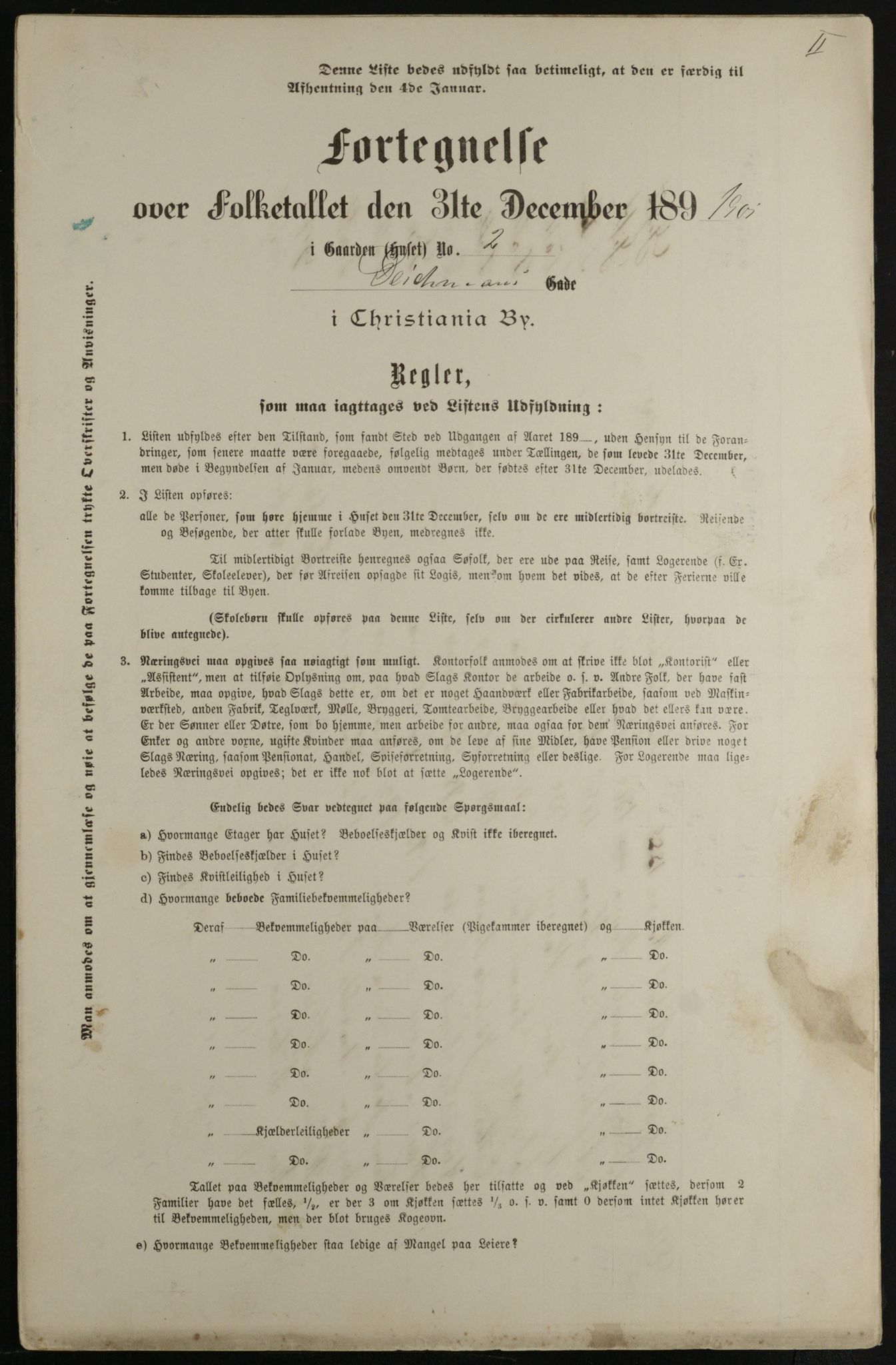 OBA, Municipal Census 1901 for Kristiania, 1901, p. 2503