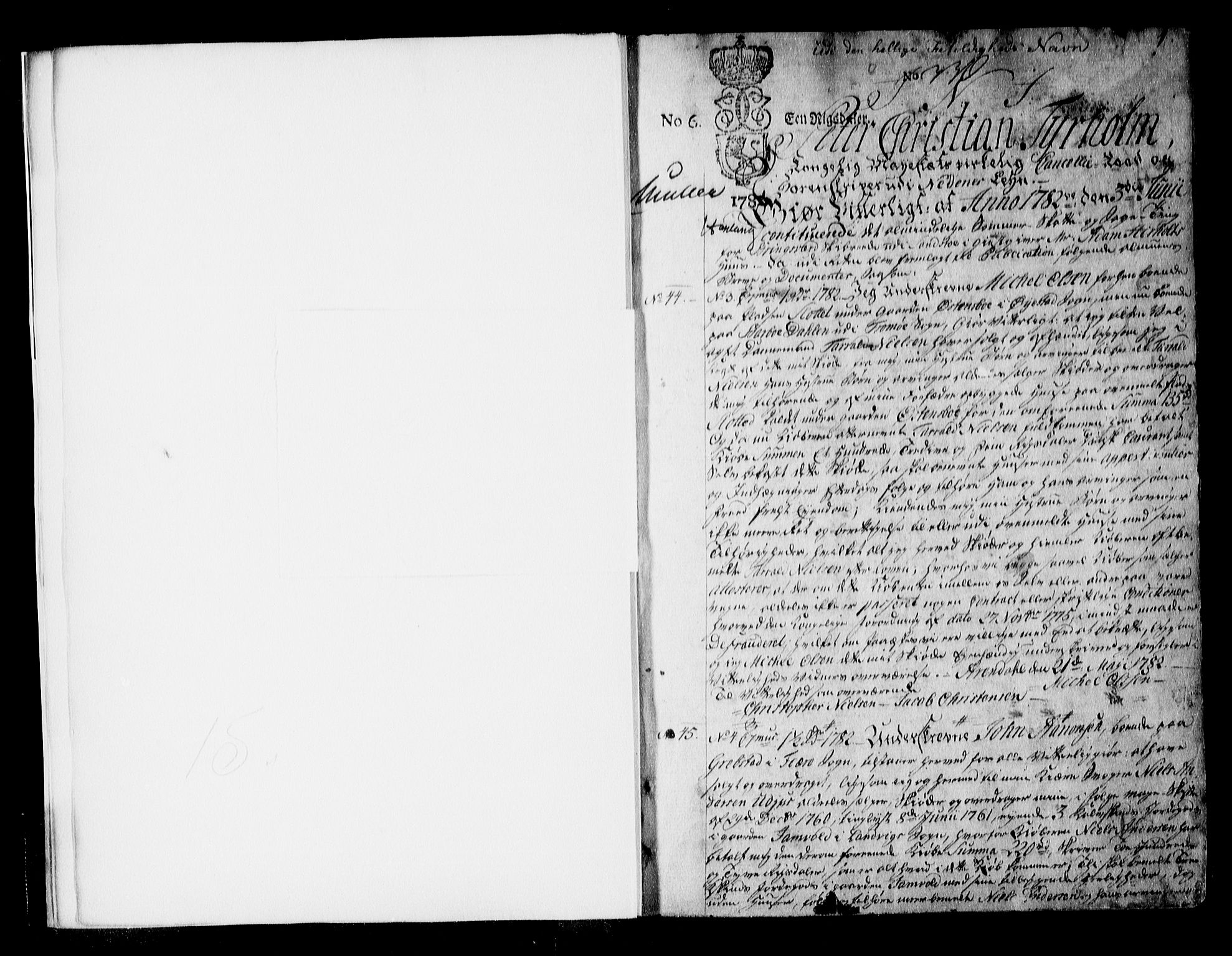 Nedenes sorenskriveri før 1824, SAK/1221-0007/G/Gb/L0015: Mortgage book no. 15, 1782-1786, p. 1