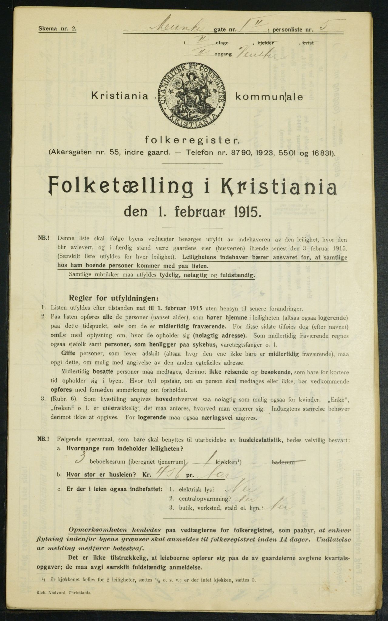 OBA, Municipal Census 1915 for Kristiania, 1915, p. 67389