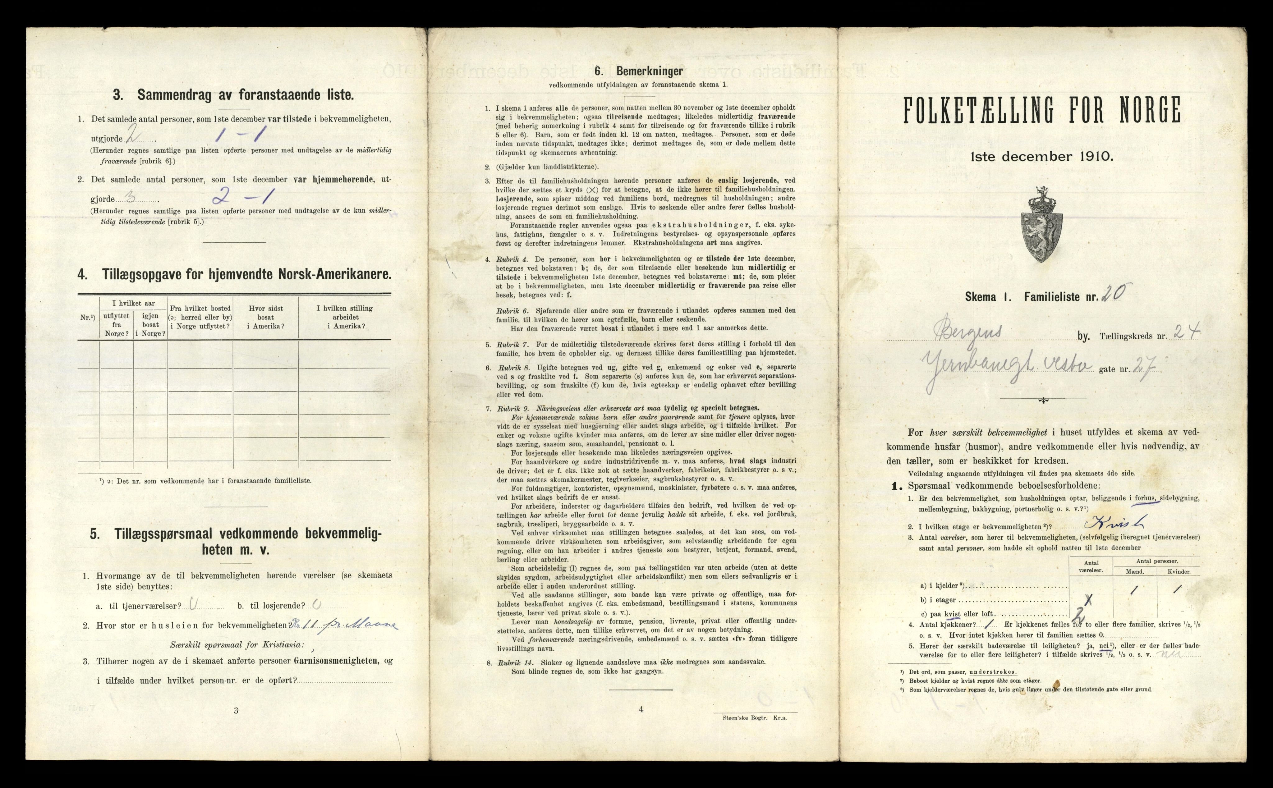 RA, 1910 census for Bergen, 1910, p. 8055