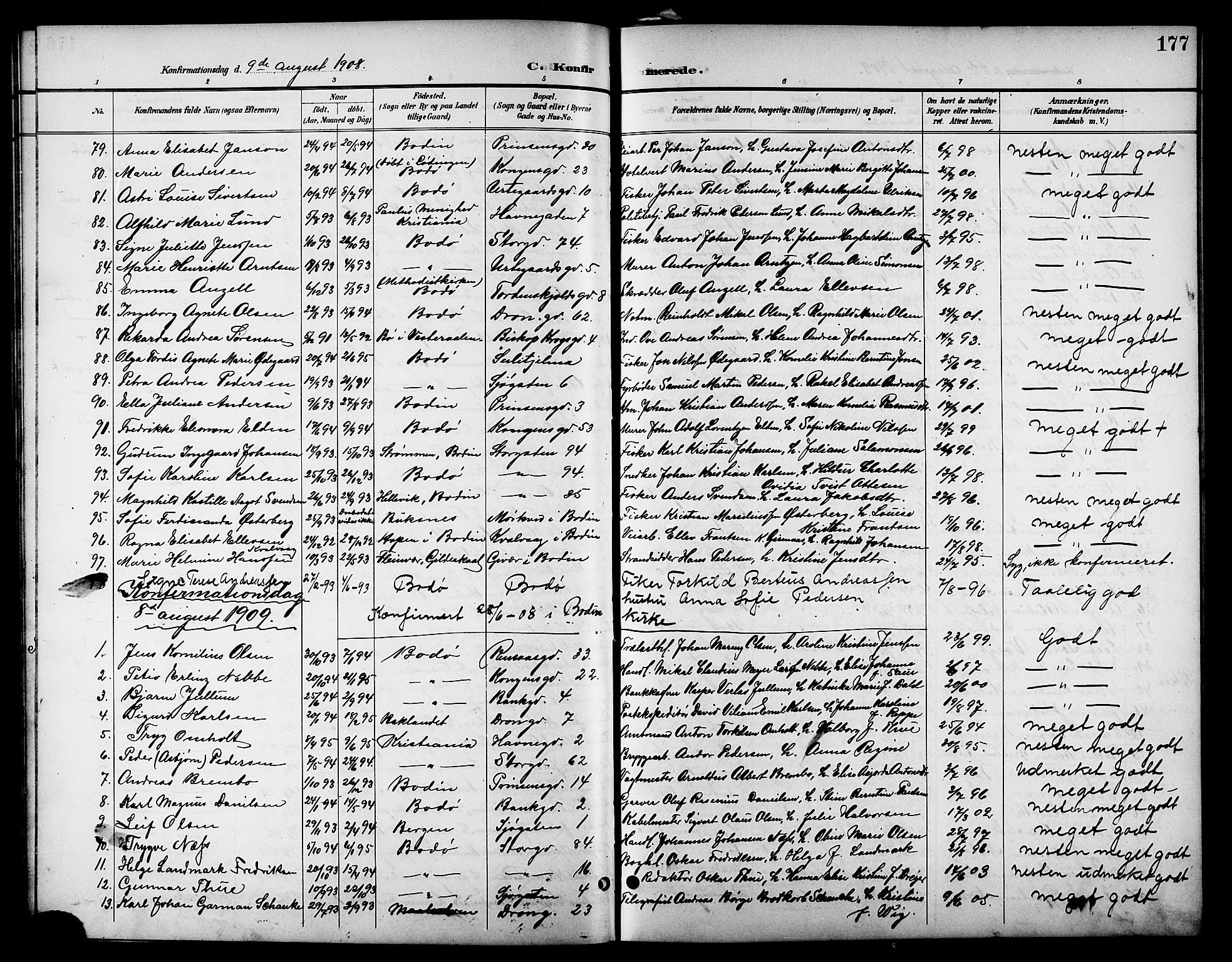 Ministerialprotokoller, klokkerbøker og fødselsregistre - Nordland, SAT/A-1459/801/L0033: Parish register (copy) no. 801C08, 1898-1910, p. 177