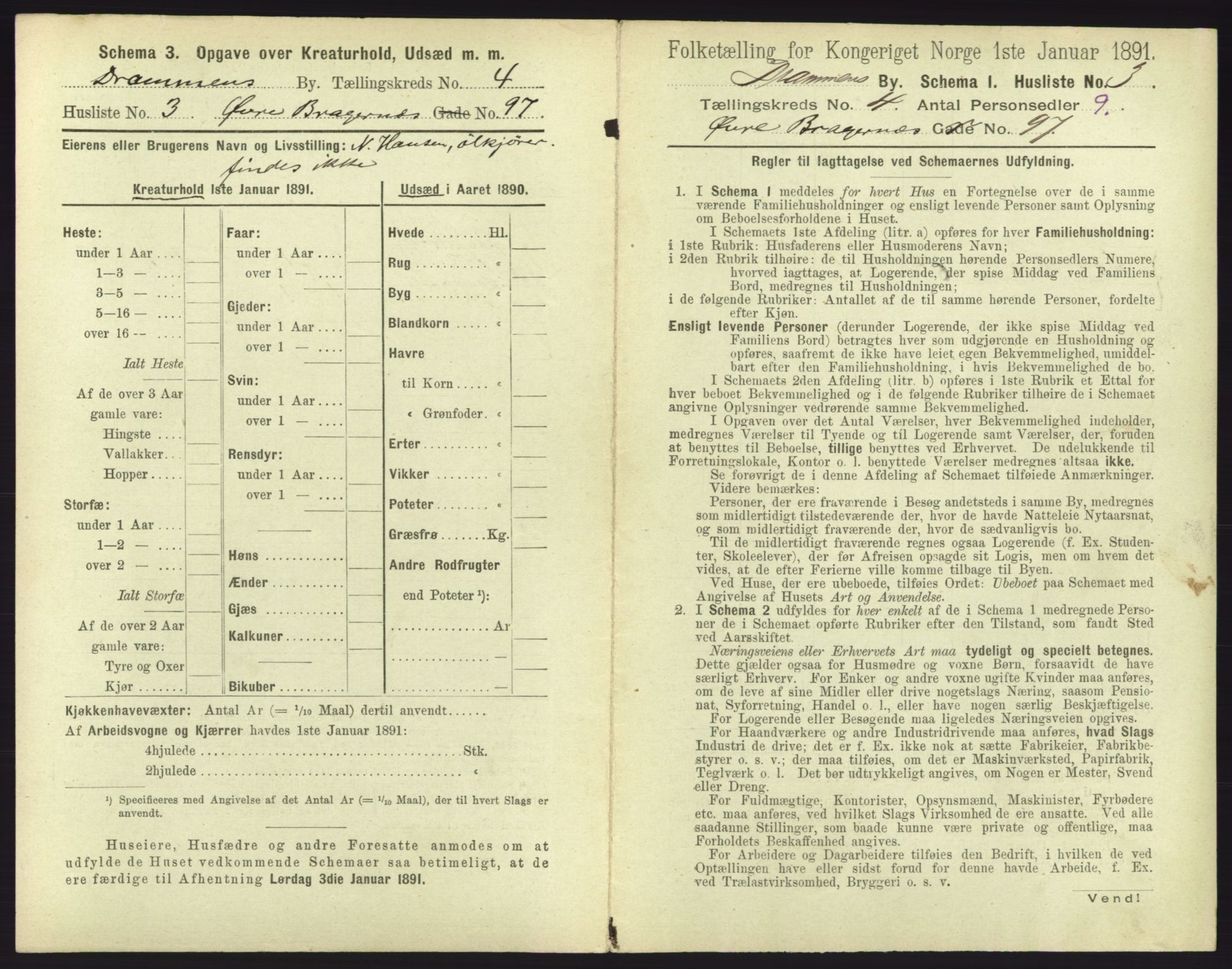 RA, 1891 census for 0602 Drammen, 1891, p. 373