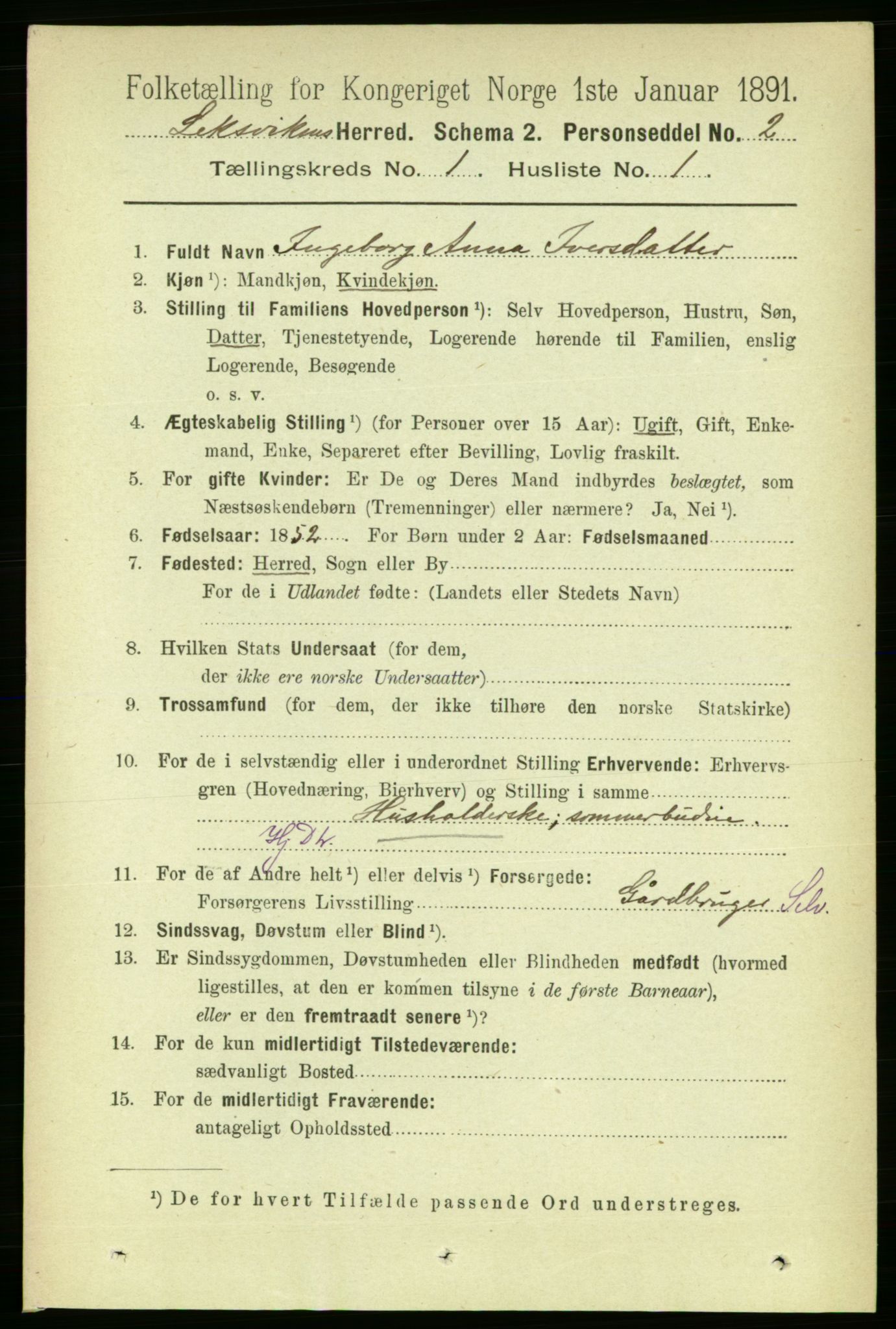 RA, 1891 census for 1718 Leksvik, 1891, p. 104