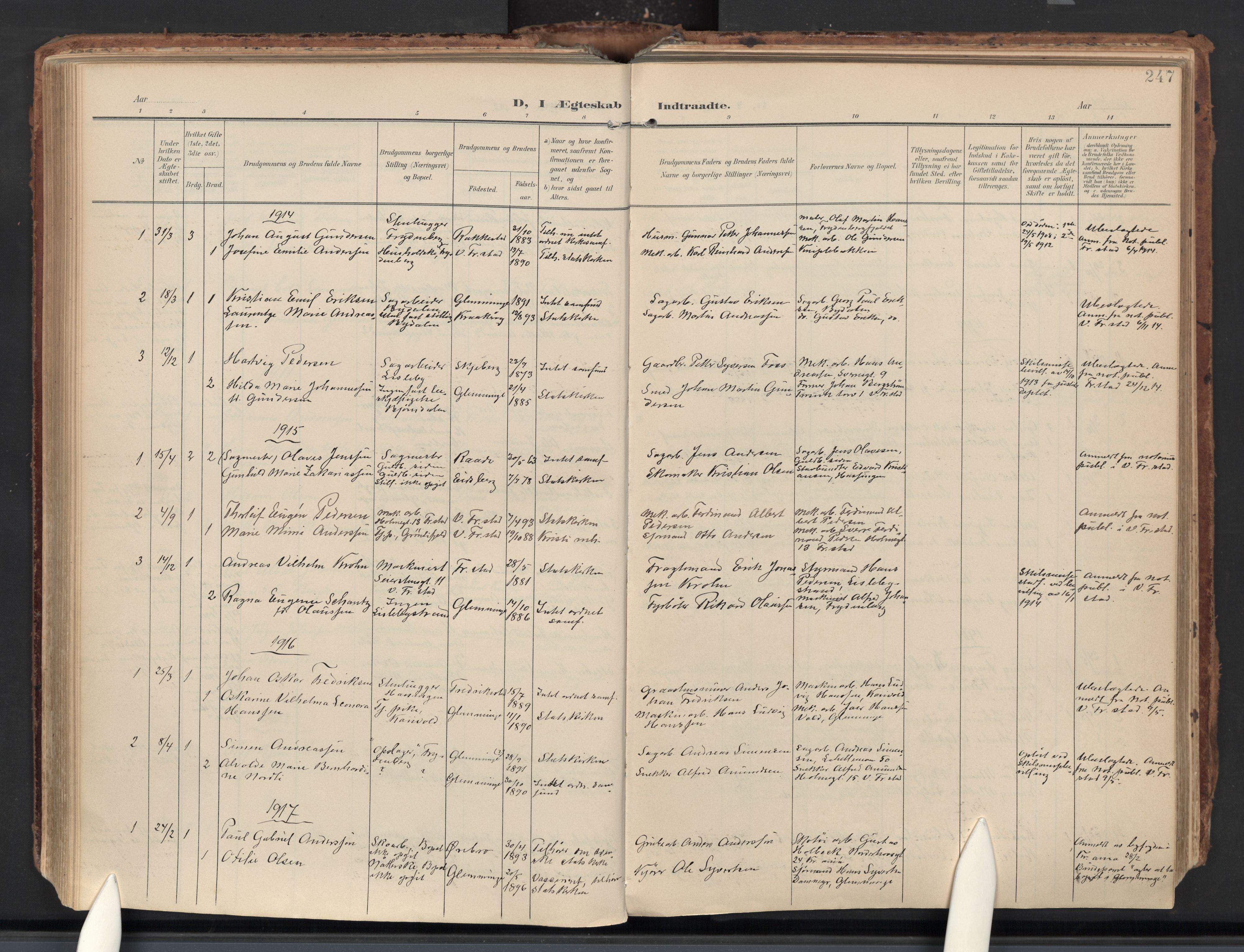 Glemmen prestekontor Kirkebøker, AV/SAO-A-10908/F/Fa/L0016: Parish register (official) no. 16, 1903-1937, p. 247