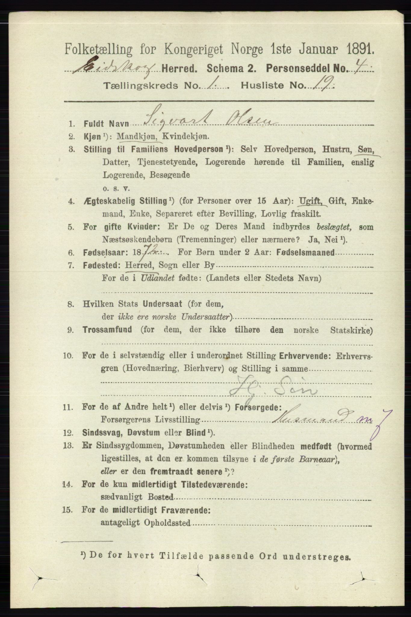 RA, 1891 census for 0420 Eidskog, 1891, p. 219