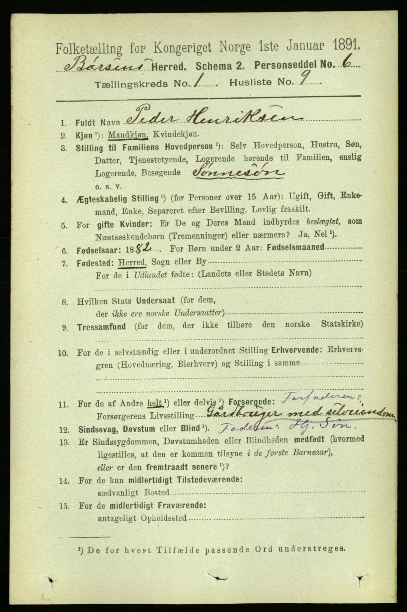 RA, 1891 census for 1658 Børsa, 1891, p. 139