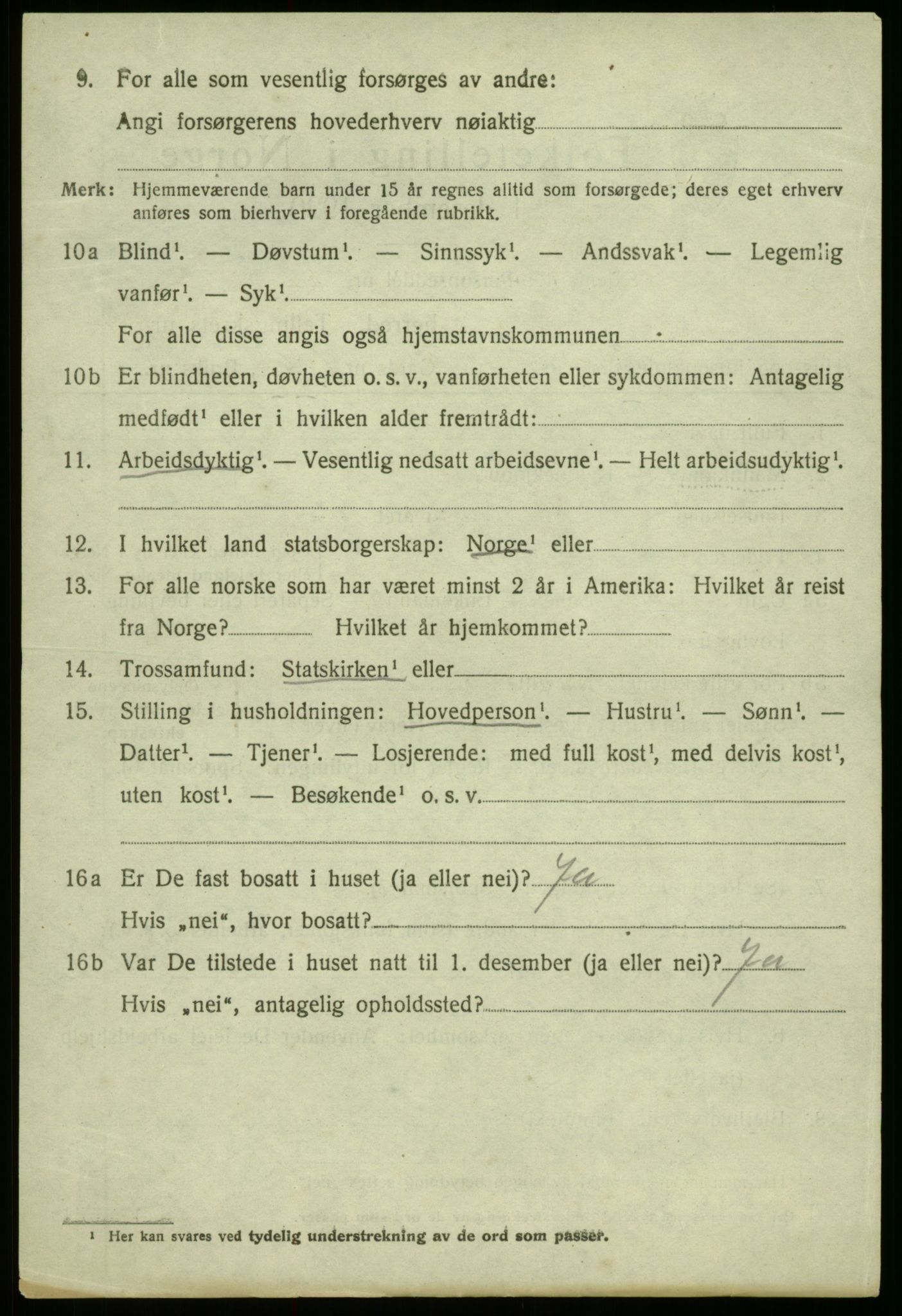 SAB, 1920 census for Haus, 1920, p. 10733
