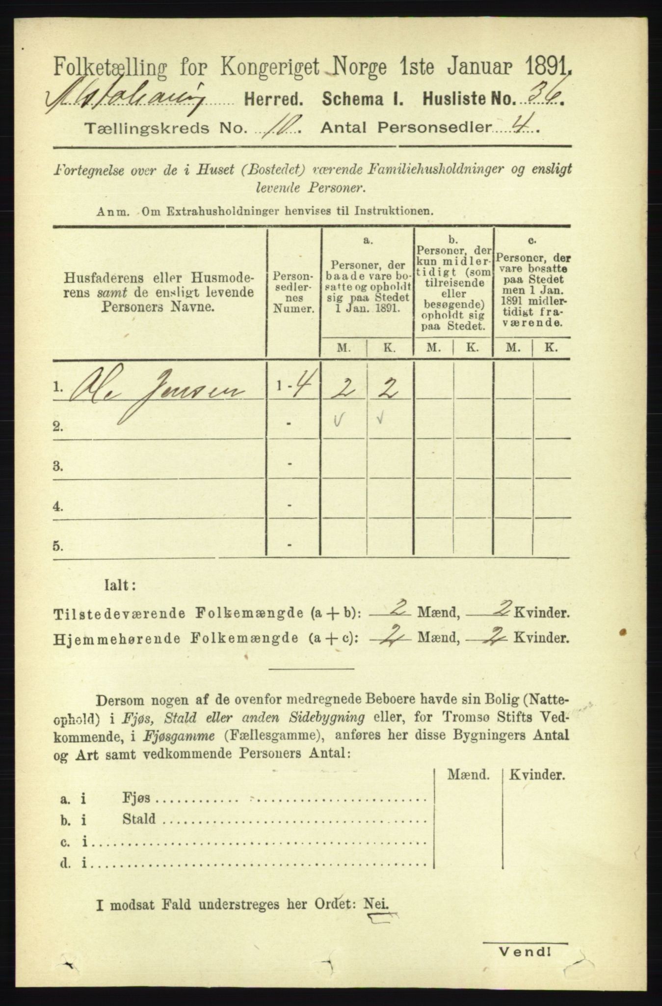 RA, 1891 census for 1820 Alstahaug, 1891, p. 3499