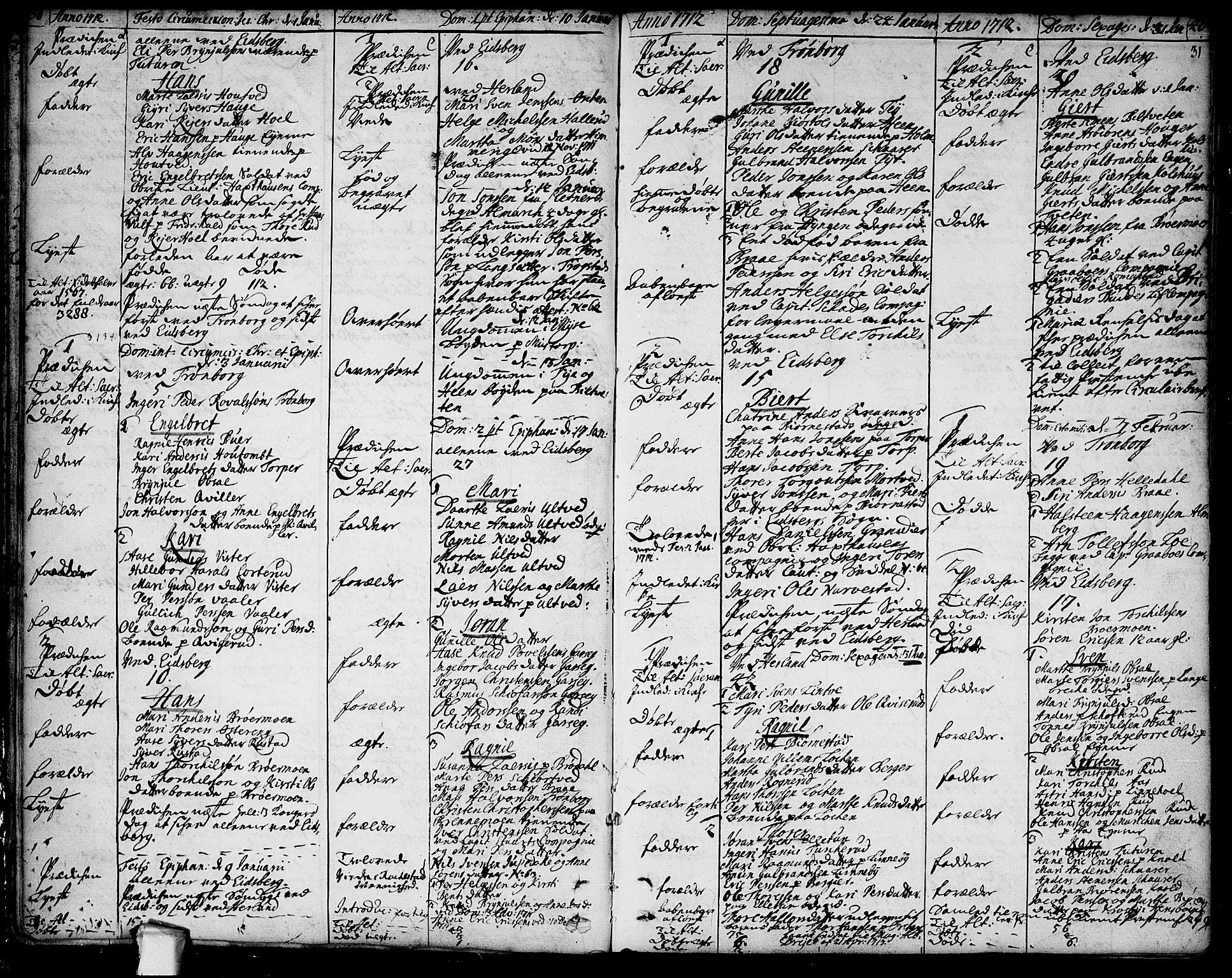 Eidsberg prestekontor Kirkebøker, SAO/A-10905/F/Fa/L0001: Parish register (official) no. I 1, 1710-1730, p. 30-31
