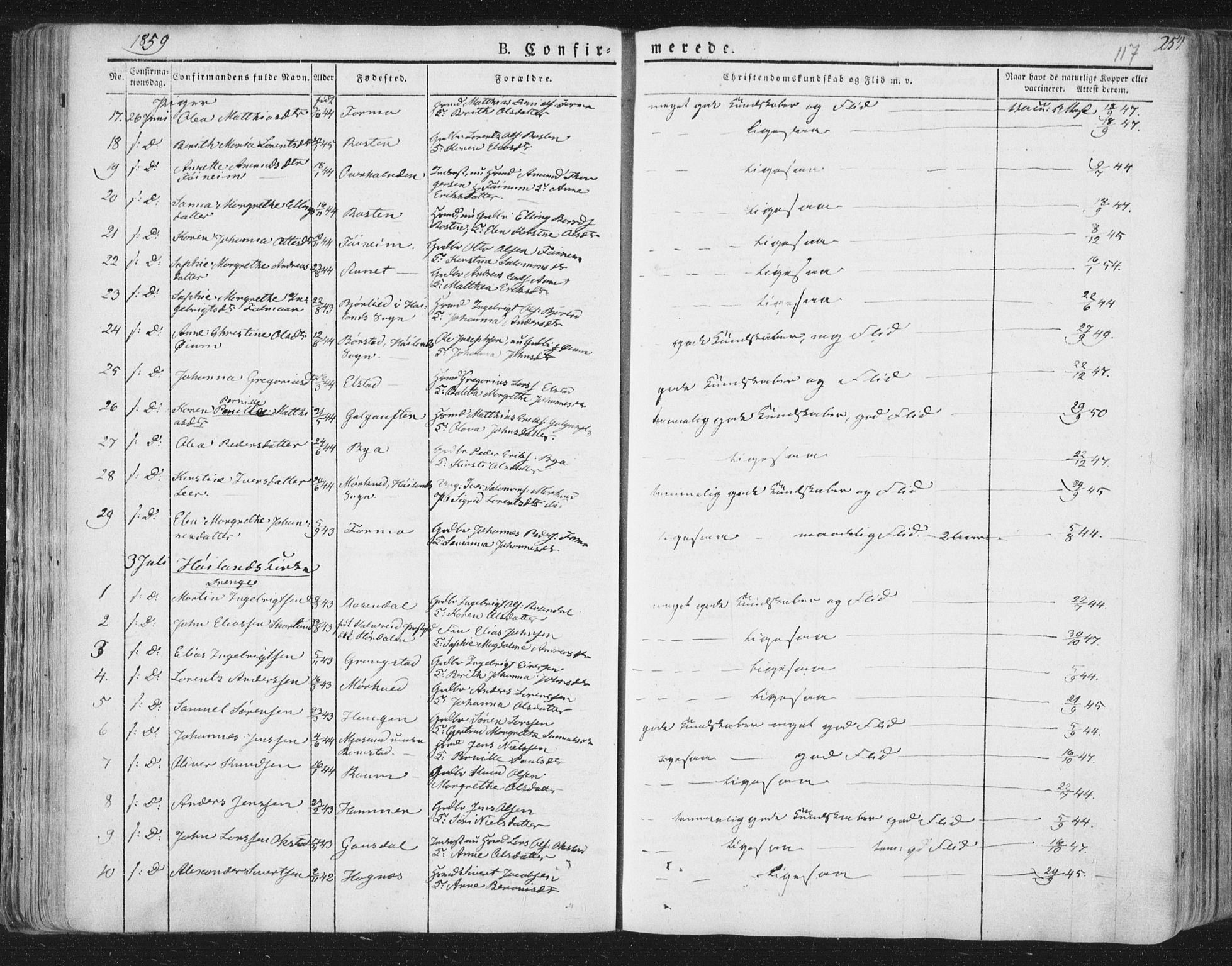 Ministerialprotokoller, klokkerbøker og fødselsregistre - Nord-Trøndelag, SAT/A-1458/758/L0513: Parish register (official) no. 758A02 /1, 1839-1868, p. 117