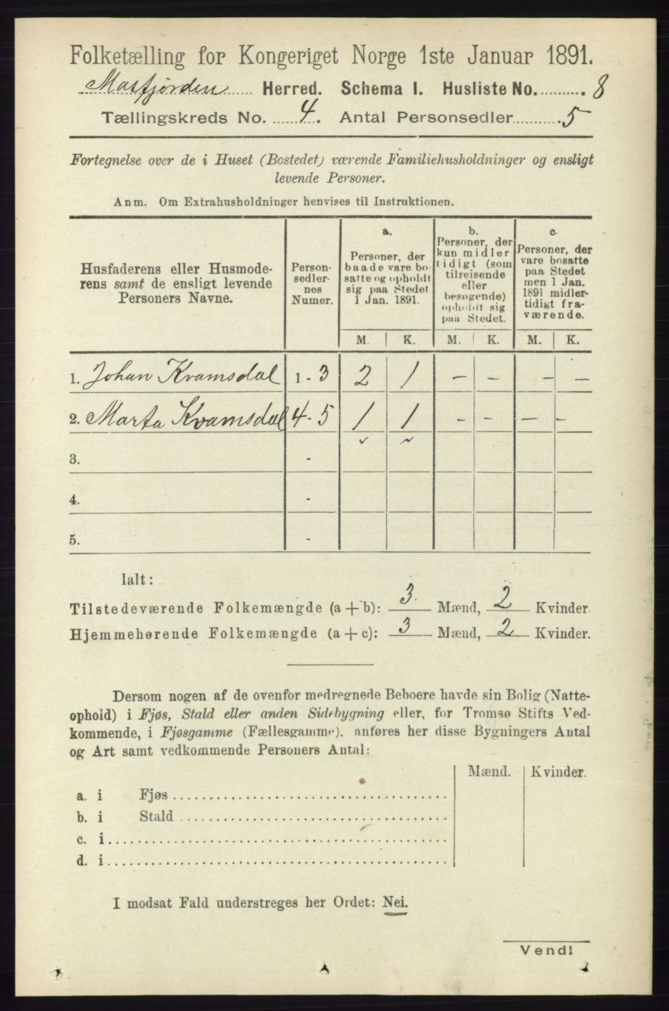 RA, 1891 census for 1266 Masfjorden, 1891, p. 730