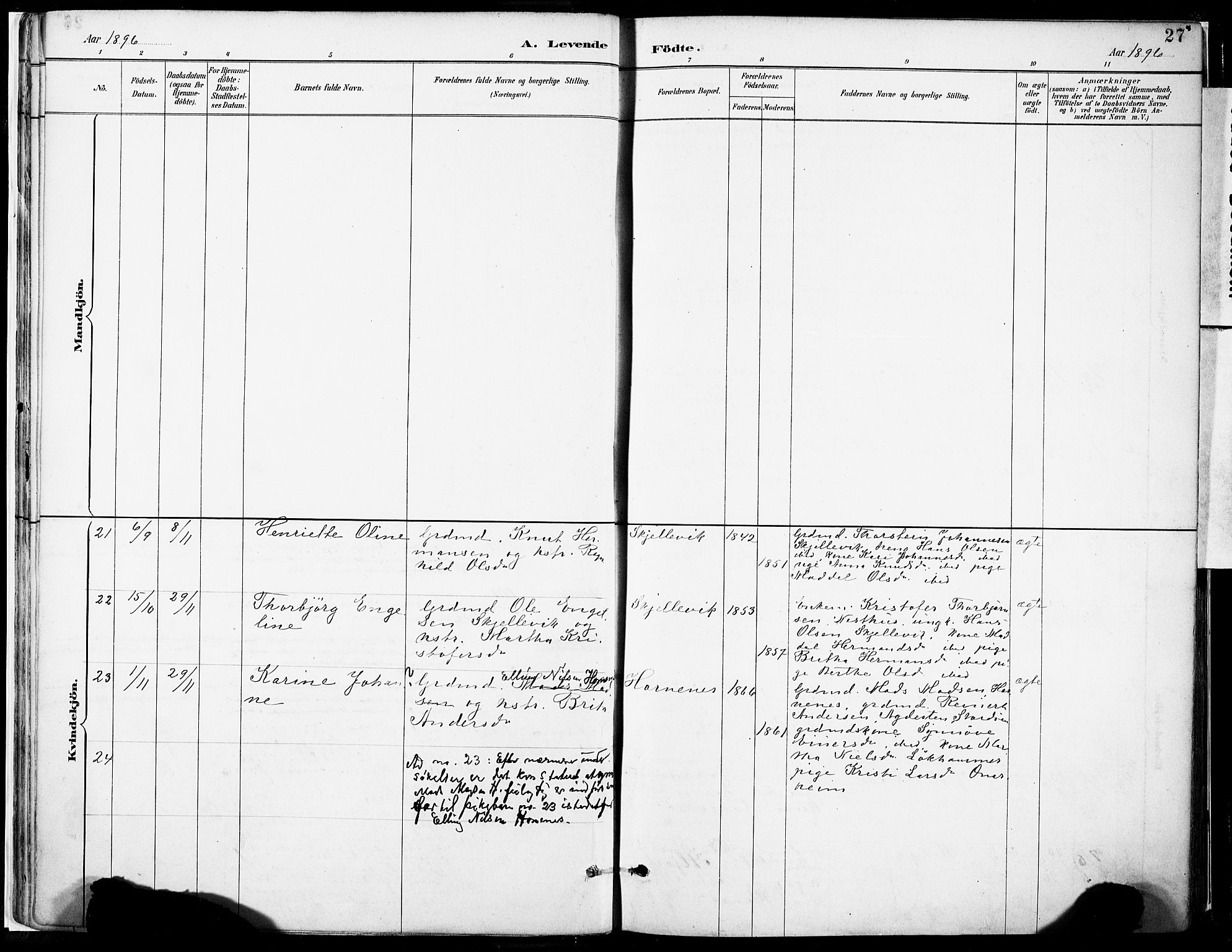 Tysnes sokneprestembete, SAB/A-78601/H/Haa: Parish register (official) no. C 1, 1887-1912, p. 27